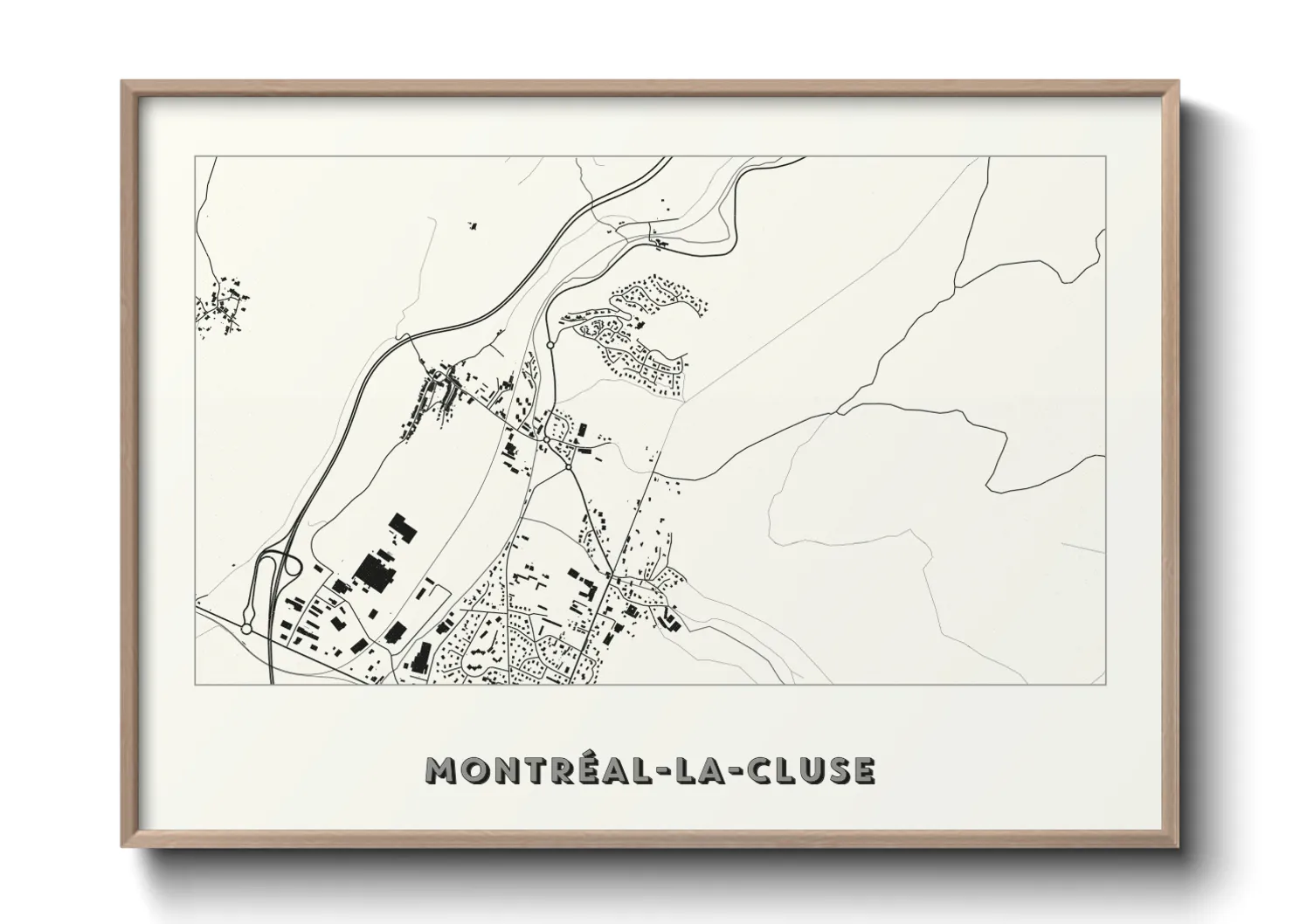 Une affiche de carte sur Montréal-la-Cluse