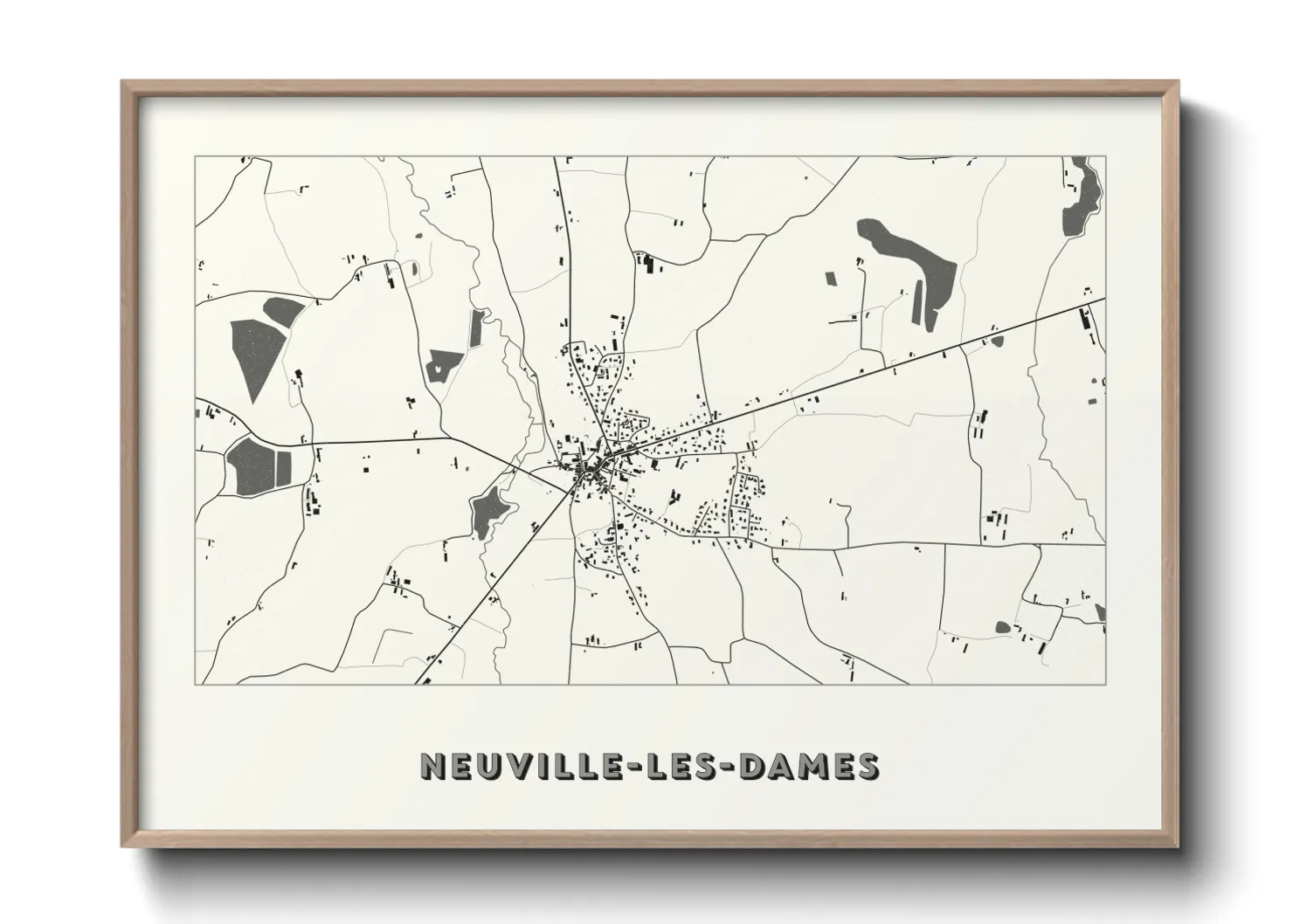 Une affiche de carte sur Neuville-les-Dames