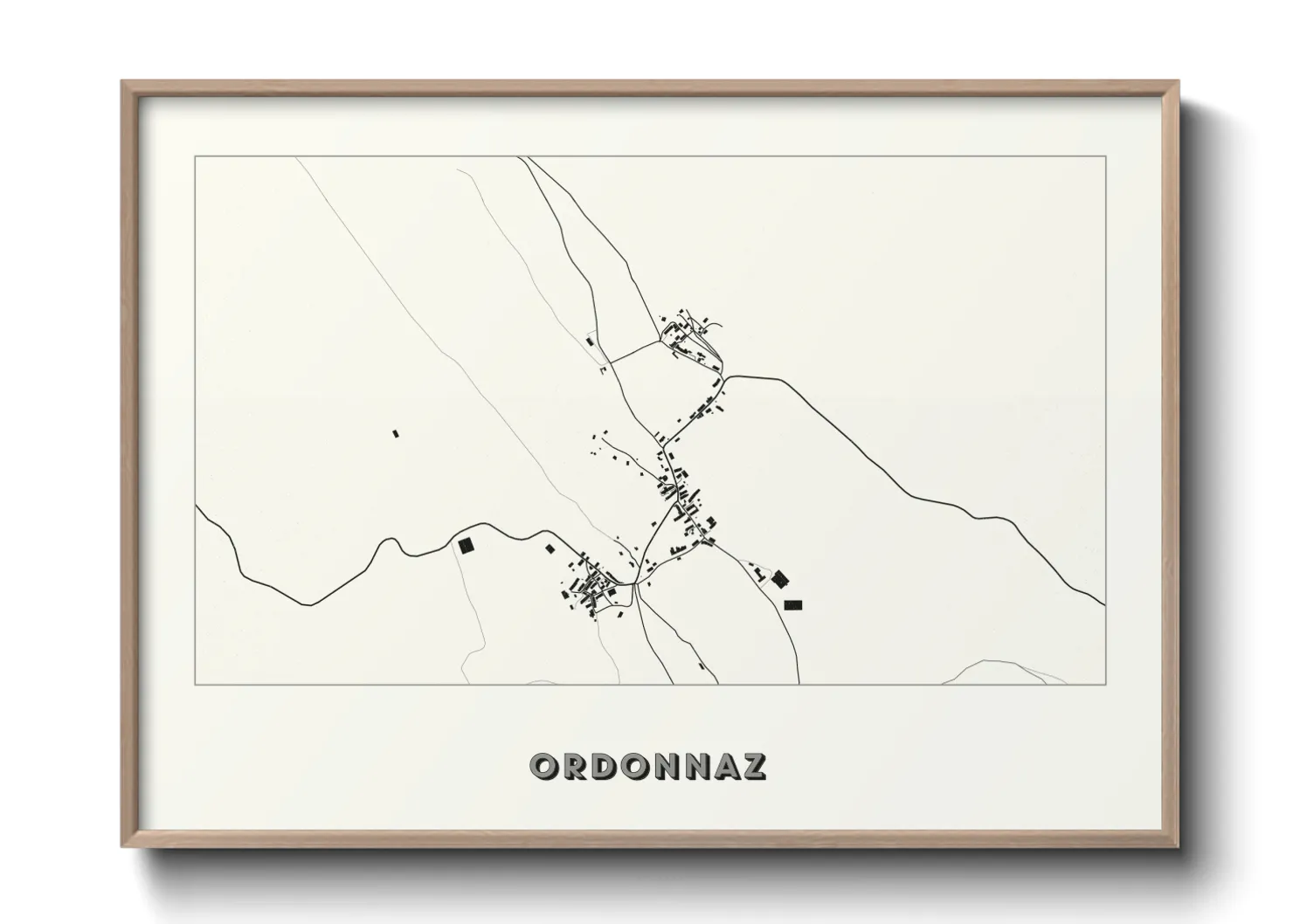 Une affiche de carte sur Ordonnaz