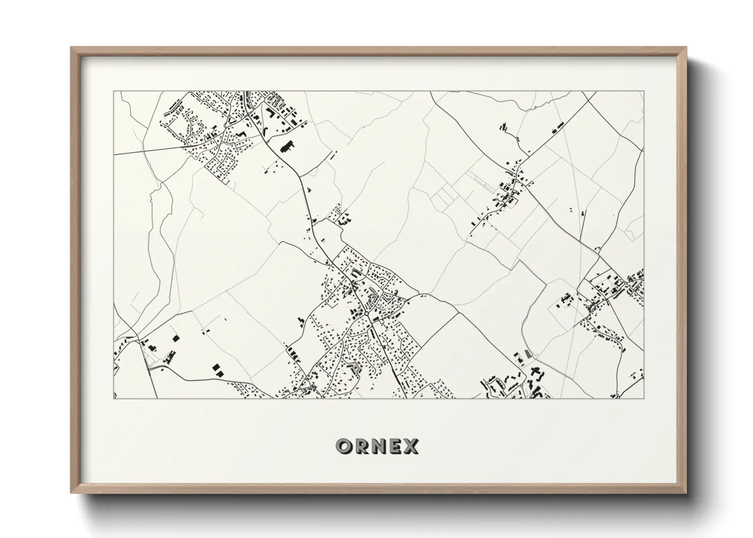 Une affiche de carte sur Ornex