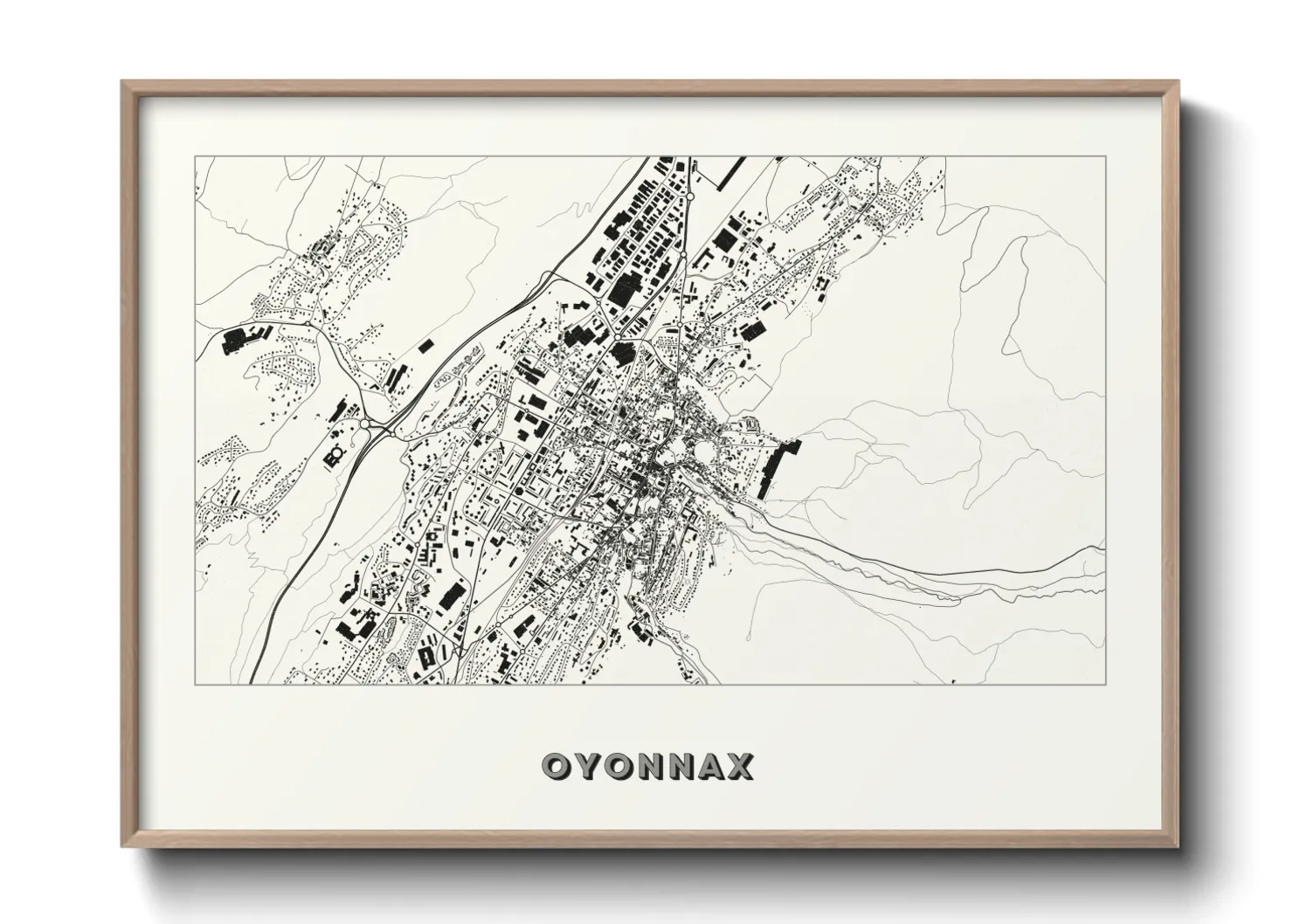 Une affiche de carte sur Oyonnax