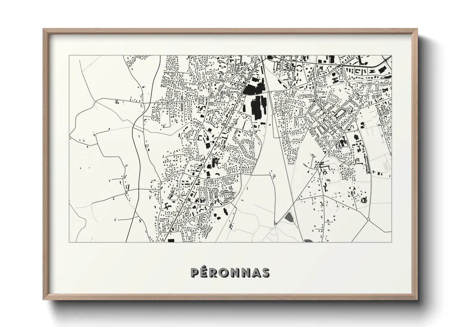 Une affiche de carte sur Péronnas