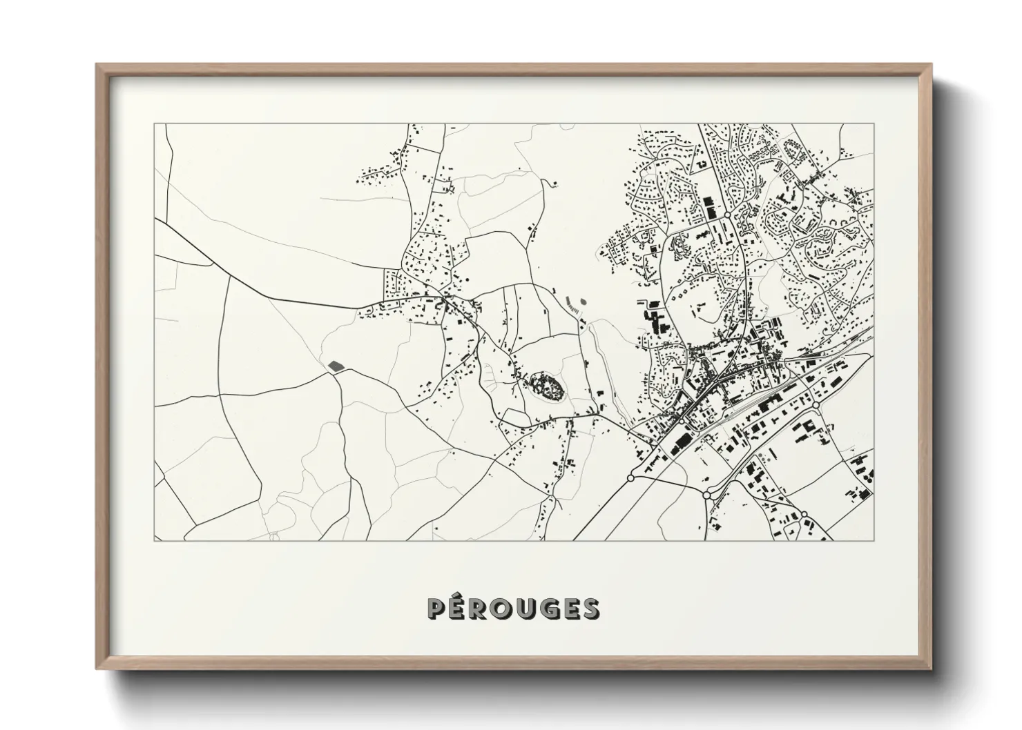 Une affiche de carte sur Pérouges