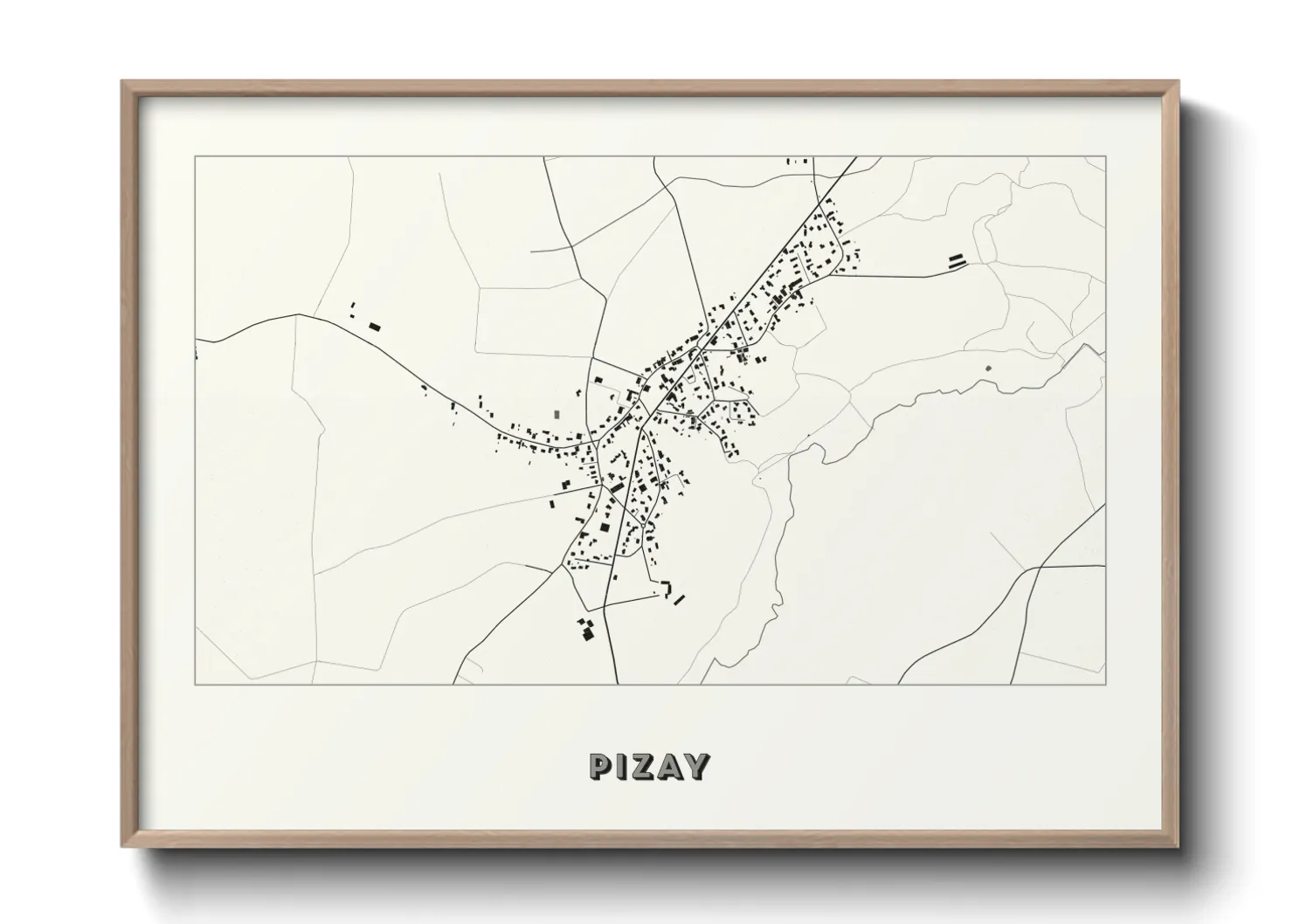 Une affiche de carte sur Pizay