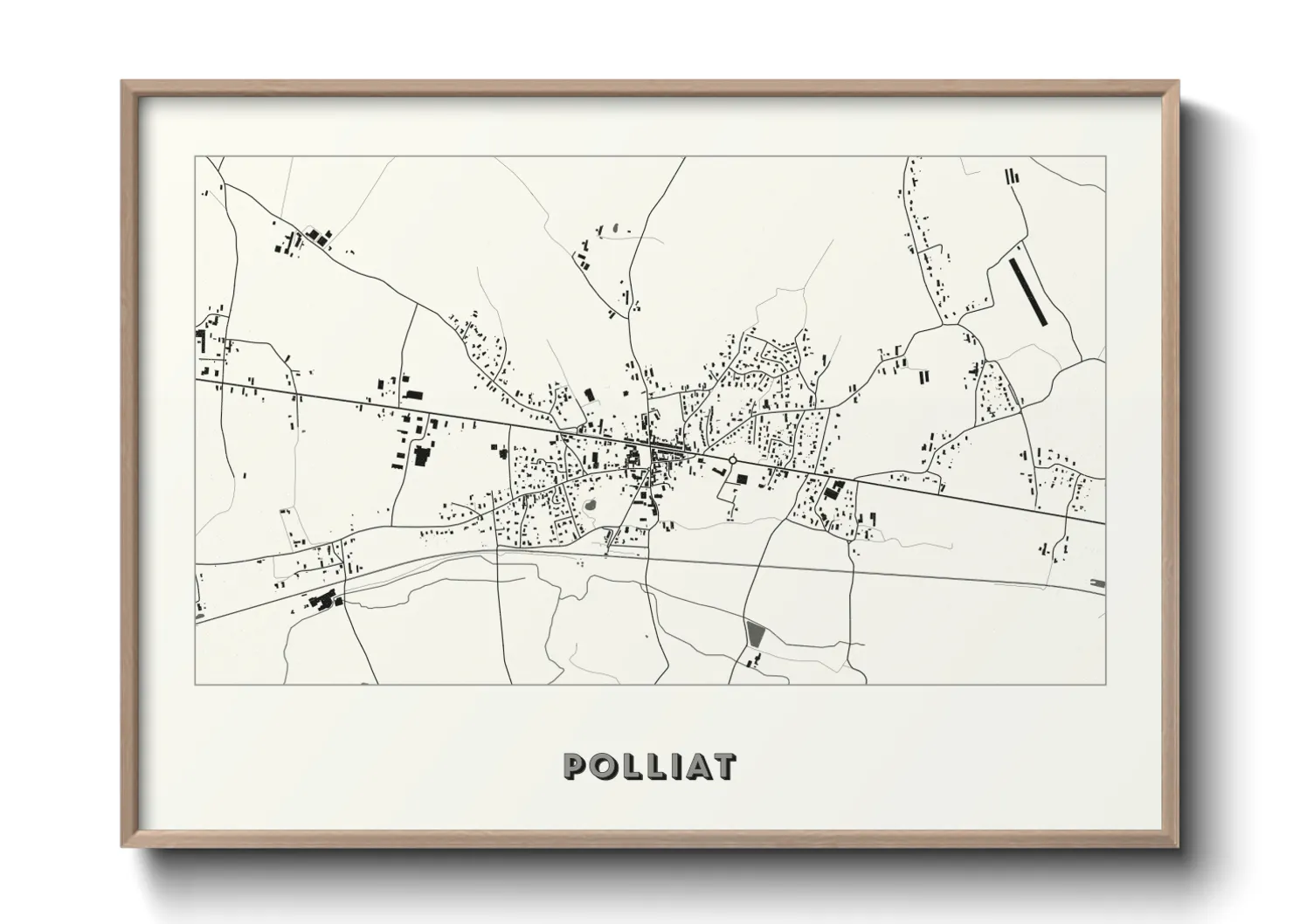 Une affiche de carte sur Polliat