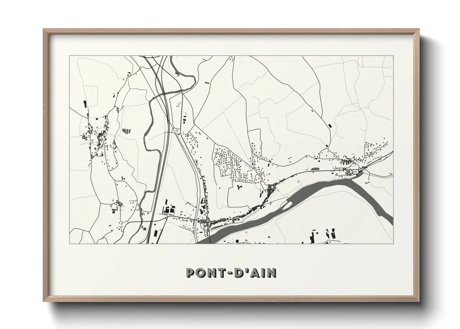 Une affiche de carte sur Pont-d'Ain