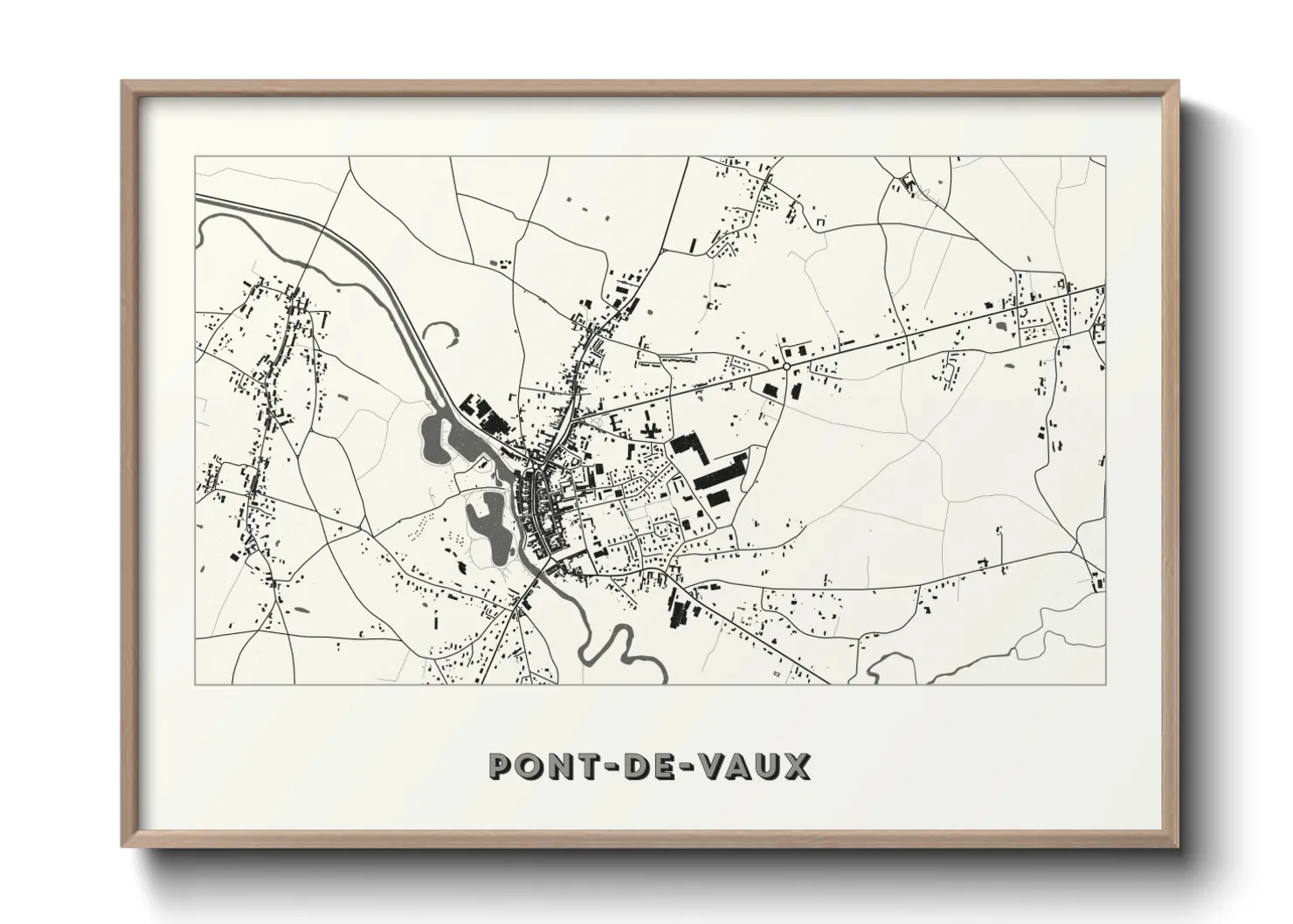 Une affiche de carte sur Pont-de-Vaux