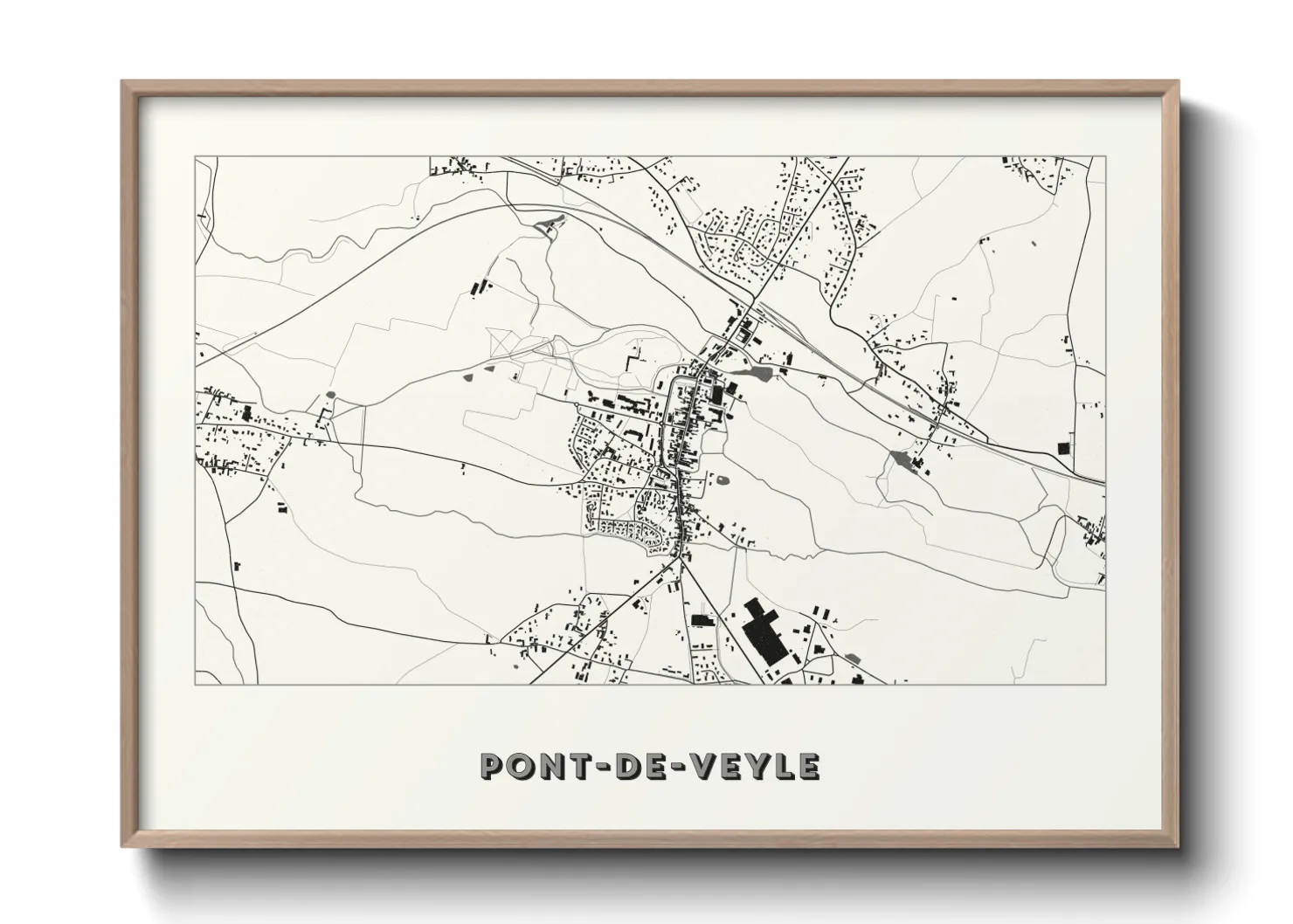 Une affiche de carte sur Pont-de-Veyle