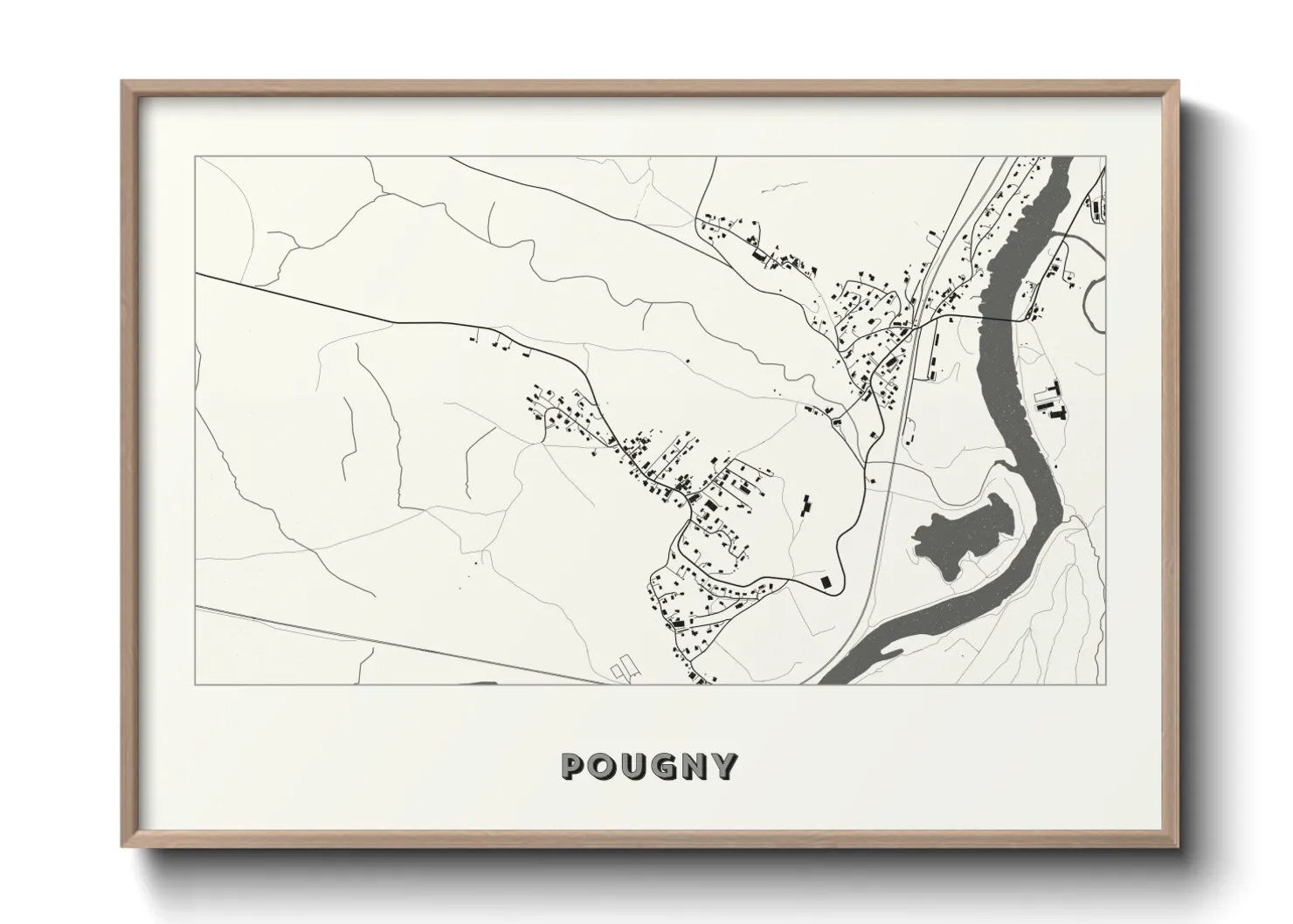 Une affiche de carte sur Pougny