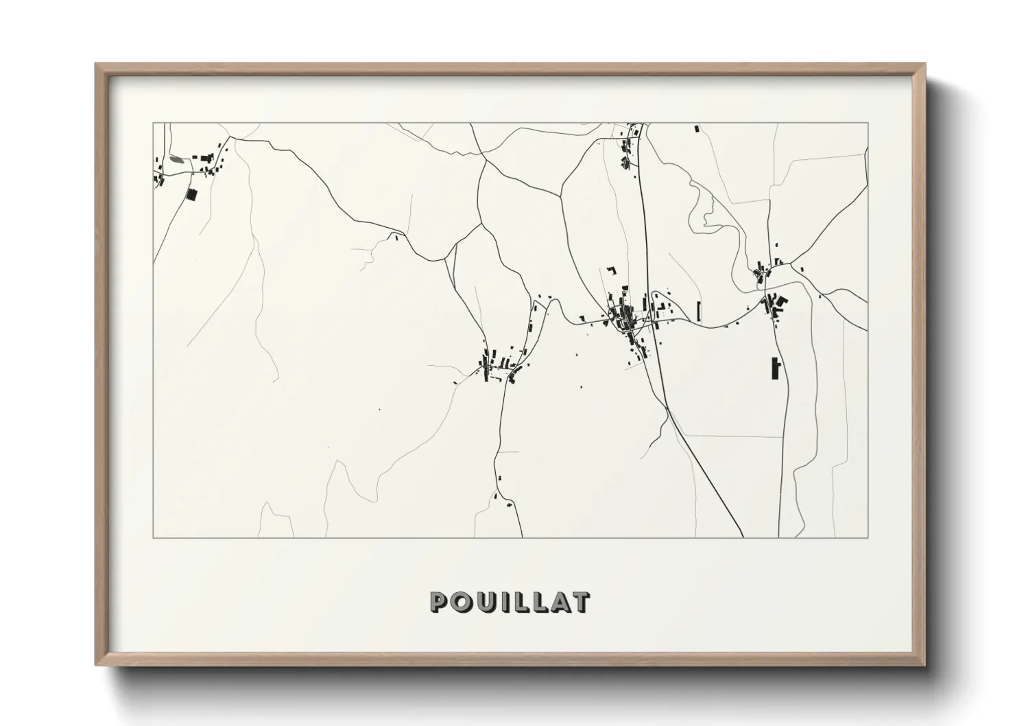 Une affiche de carte sur Pouillat