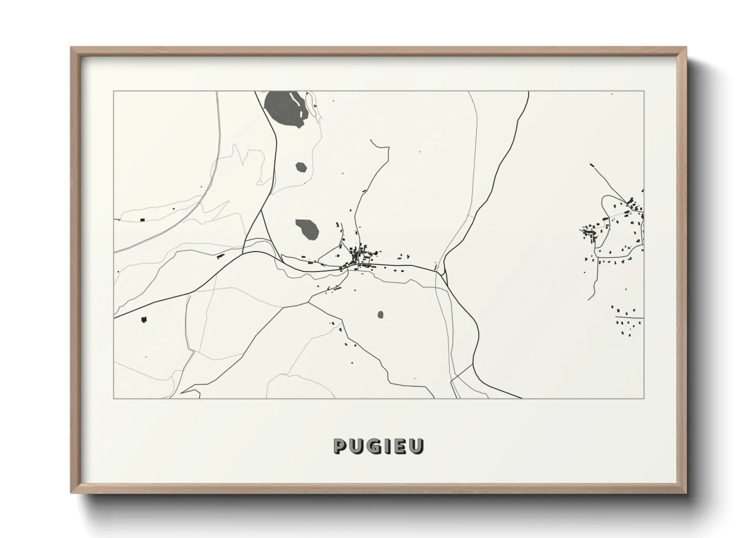 Une affiche de carte sur Pugieu