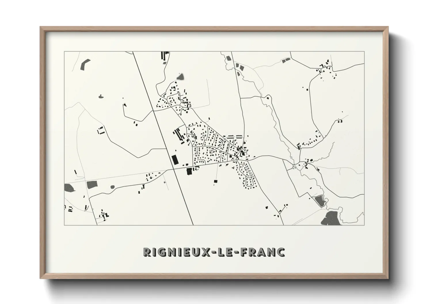 Une affiche de carte sur Rignieux-le-Franc