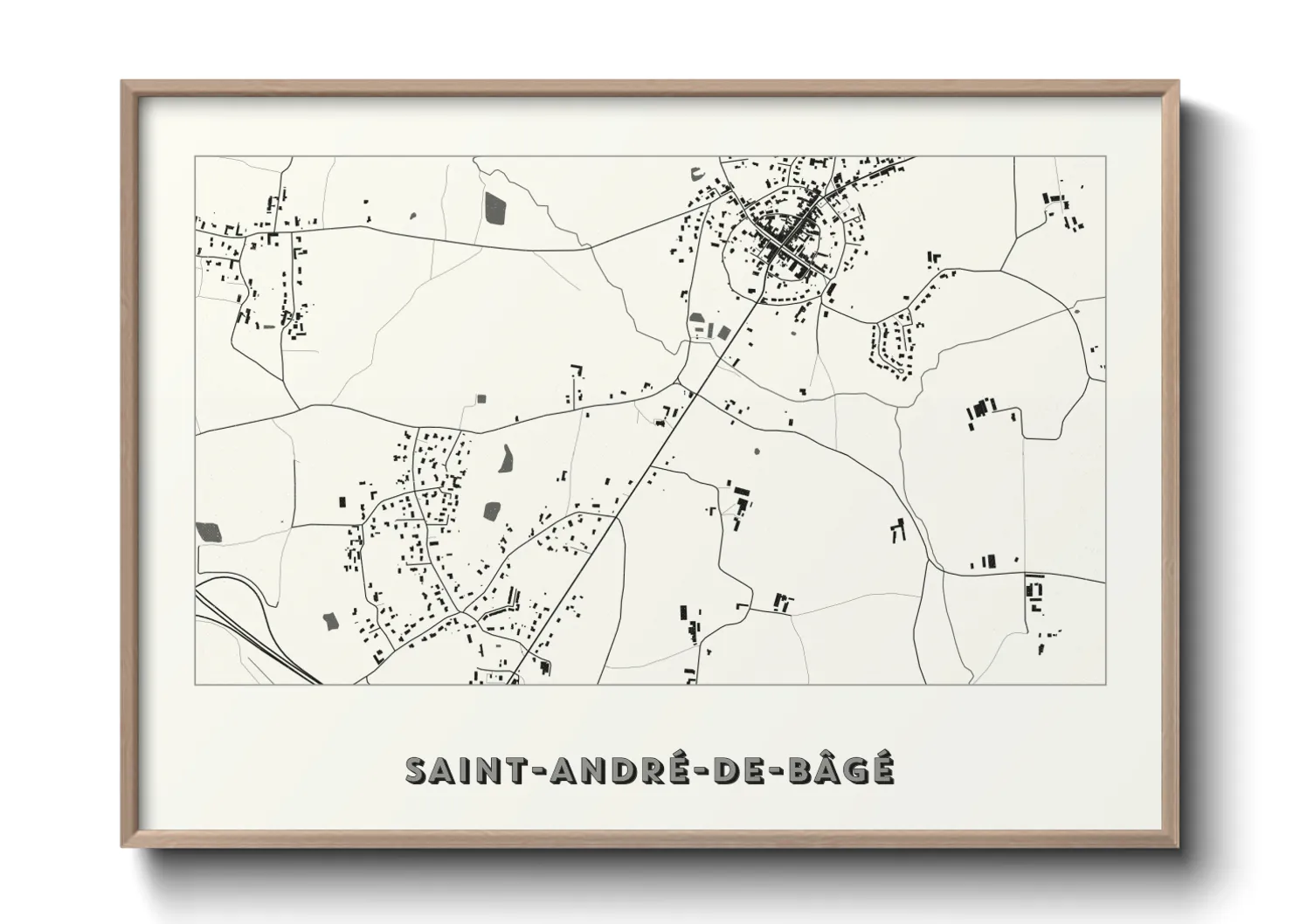 Une affiche de carte sur Saint-André-de-Bâgé