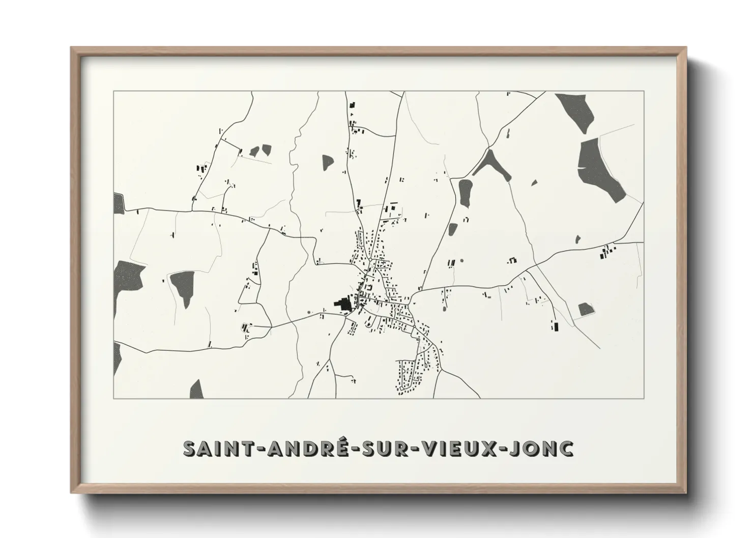 Une affiche de carte sur Saint-André-sur-Vieux-Jonc