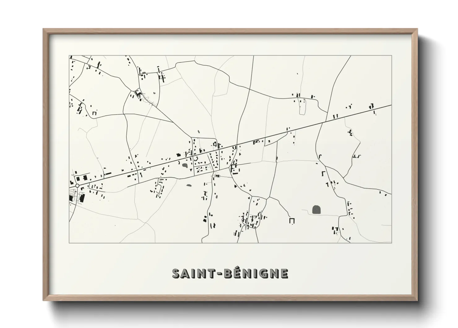 Une affiche de carte sur Saint-Bénigne
