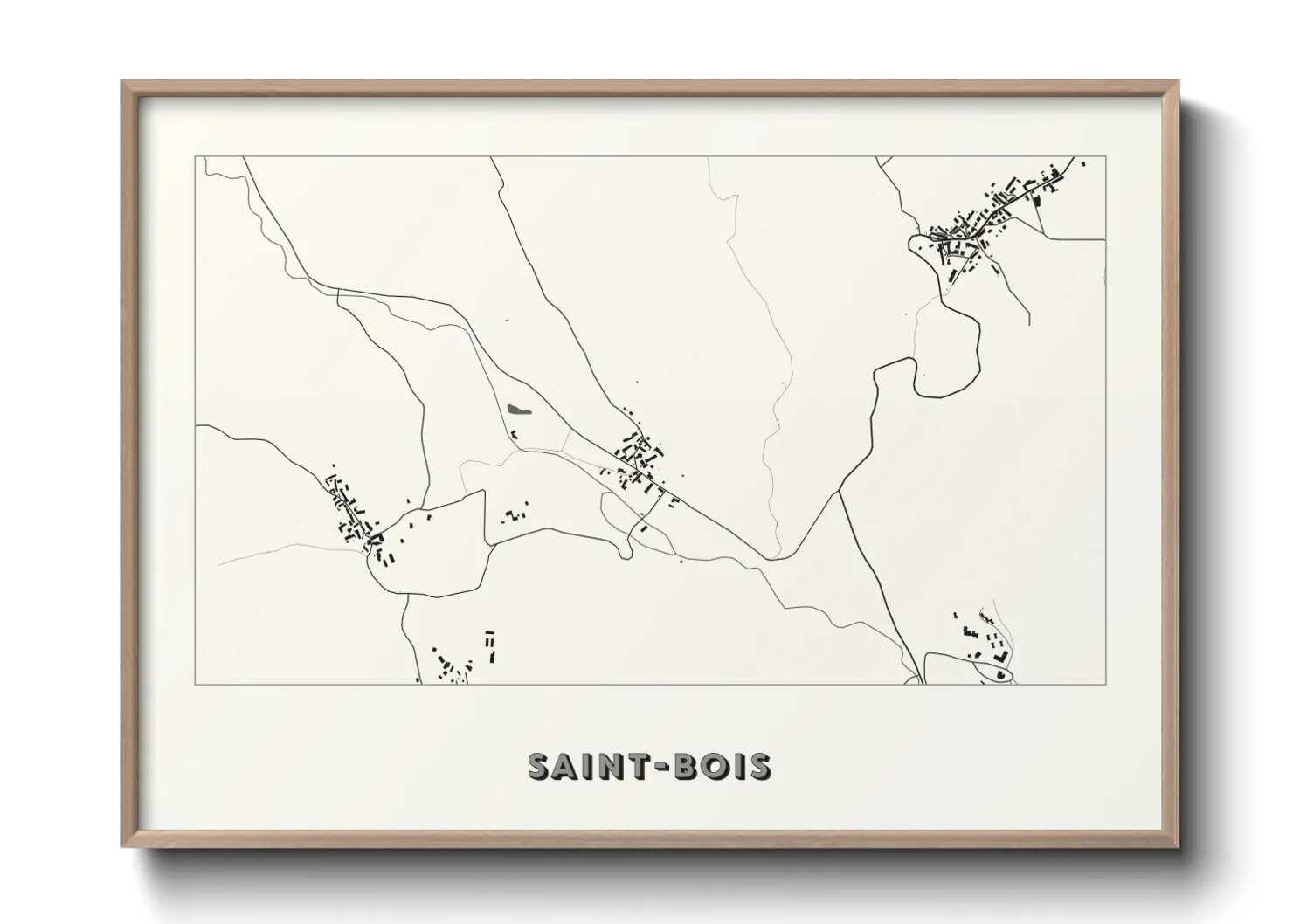 Une affiche de carte sur Saint-Bois