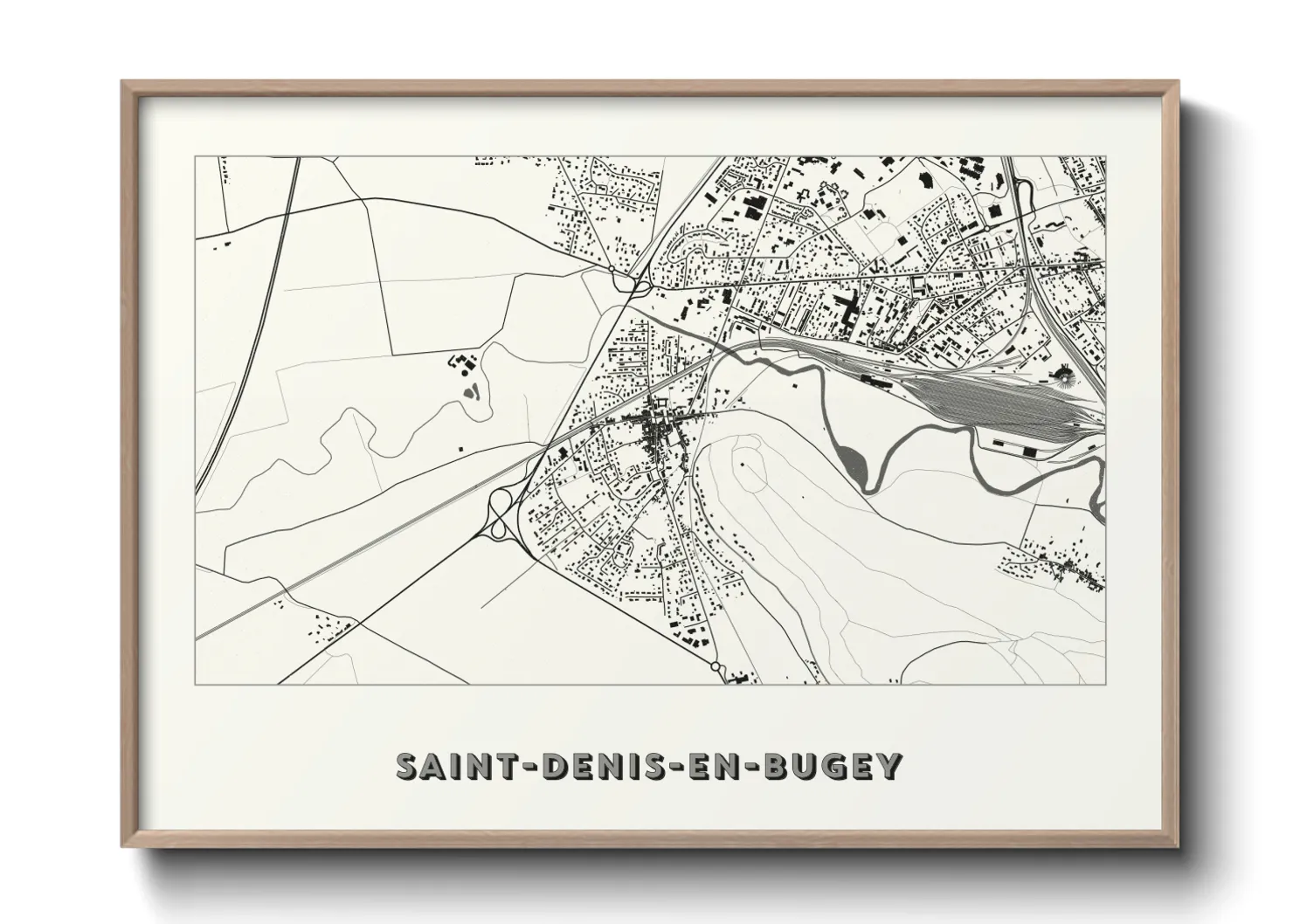 Une affiche de carte sur Saint-Denis-en-Bugey