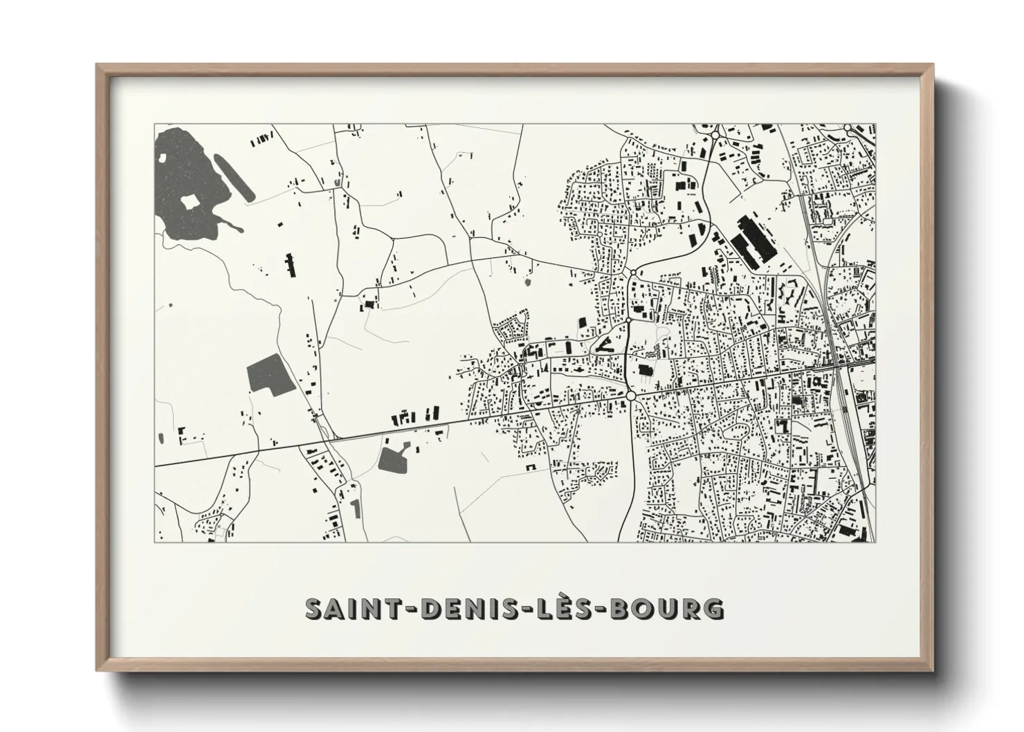 Une affiche de carte sur Saint-Denis-lès-Bourg
