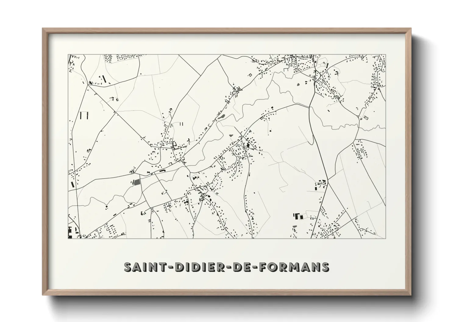 Une affiche de carte sur Saint-Didier-de-Formans