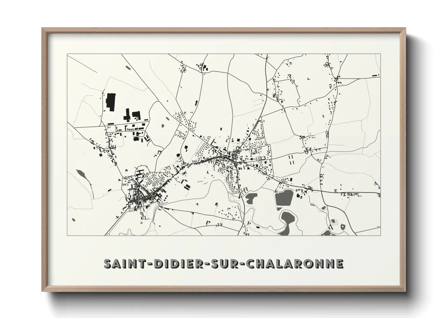 Une affiche de carte sur Saint-Didier-sur-Chalaronne