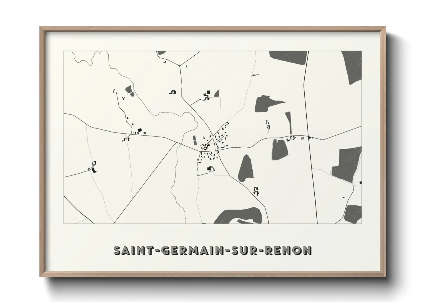 Une affiche de carte sur Saint-Germain-sur-Renon