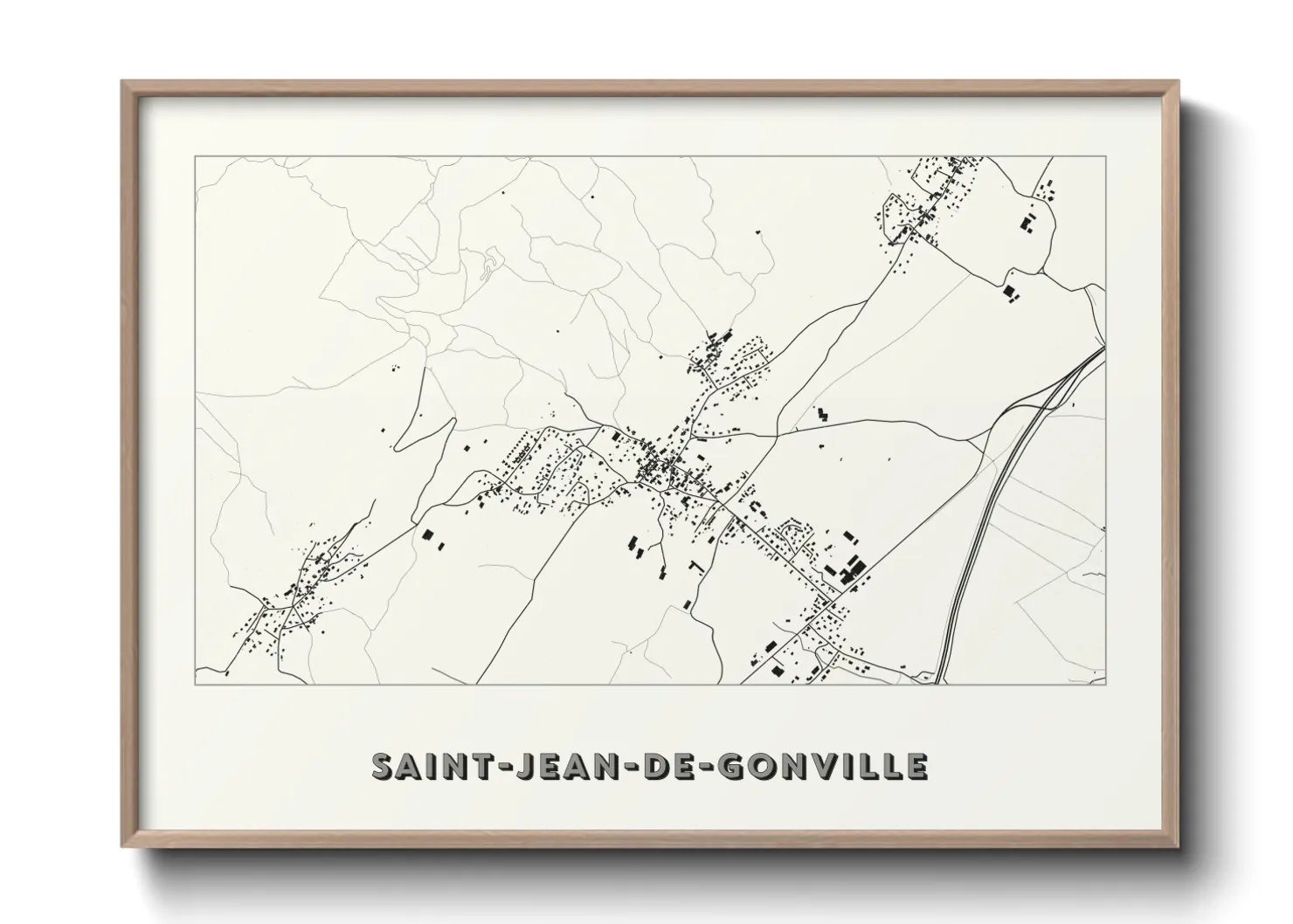 Une affiche de carte sur Saint-Jean-de-Gonville