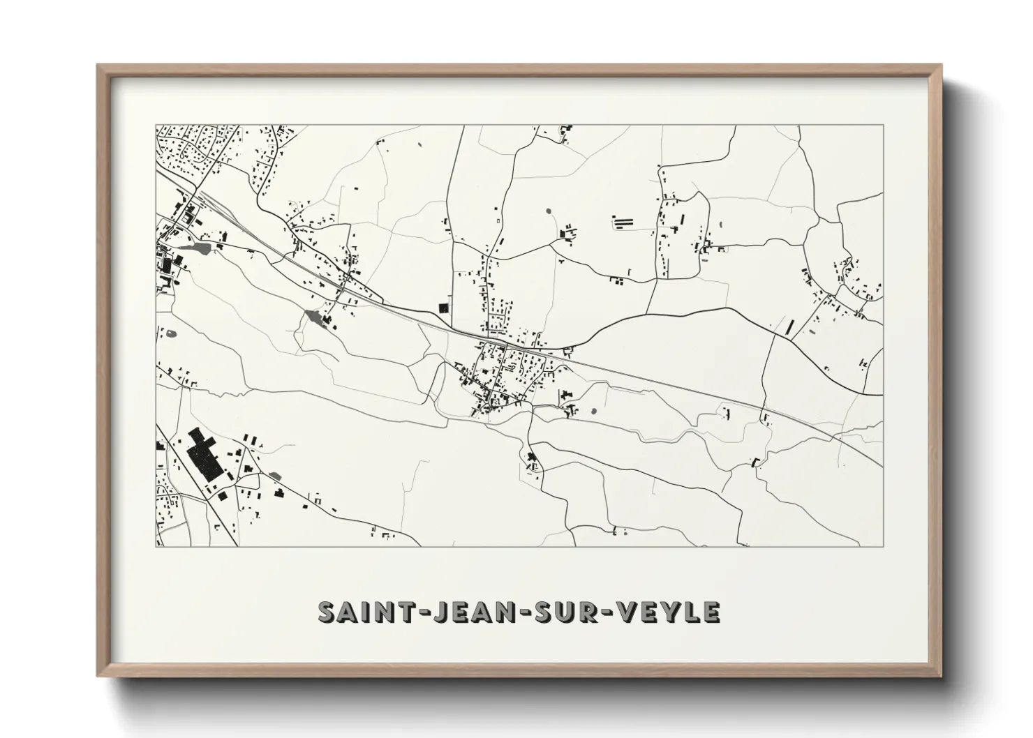 Une affiche de carte sur Saint-Jean-sur-Veyle