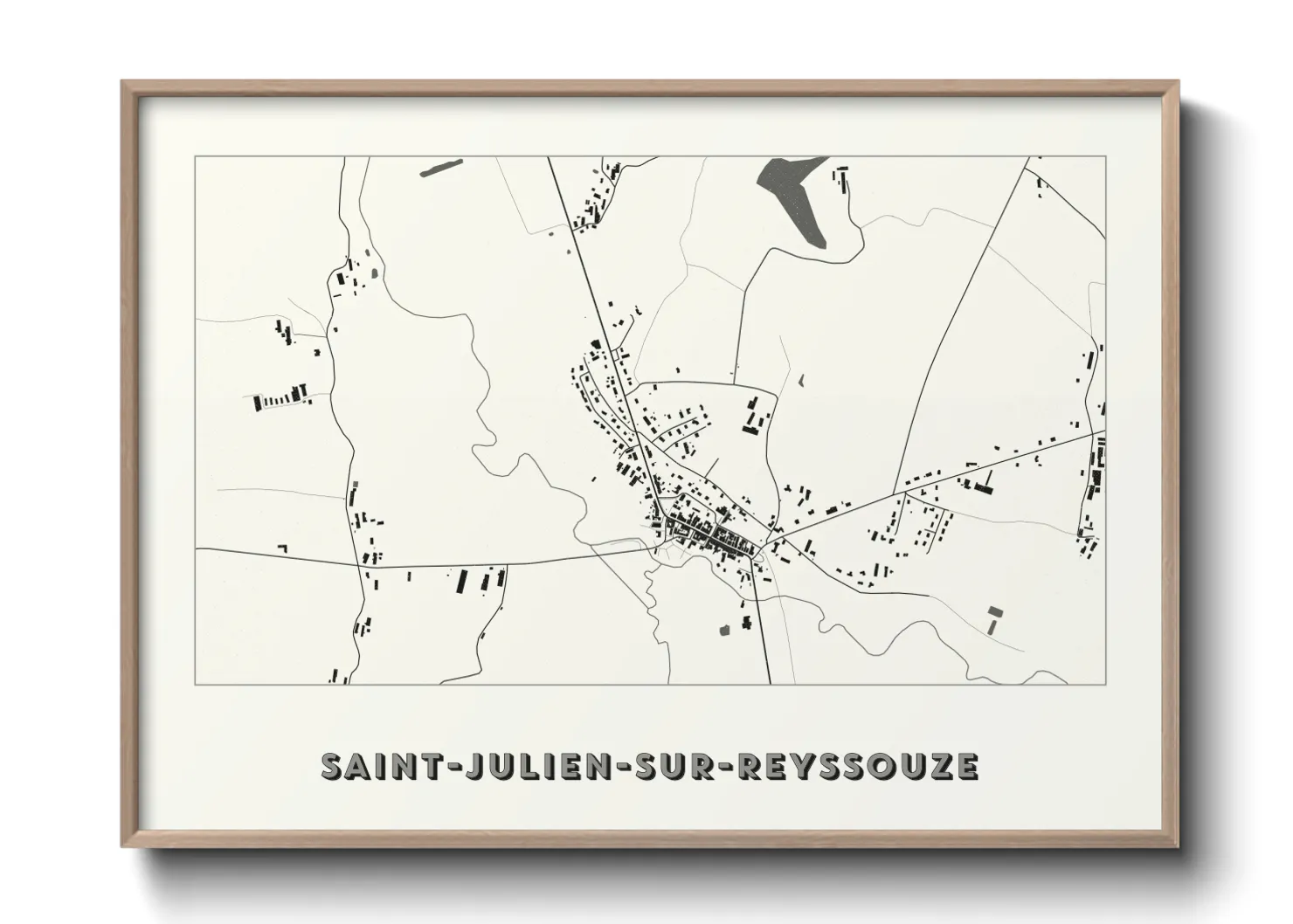 Une affiche de carte sur Saint-Julien-sur-Reyssouze