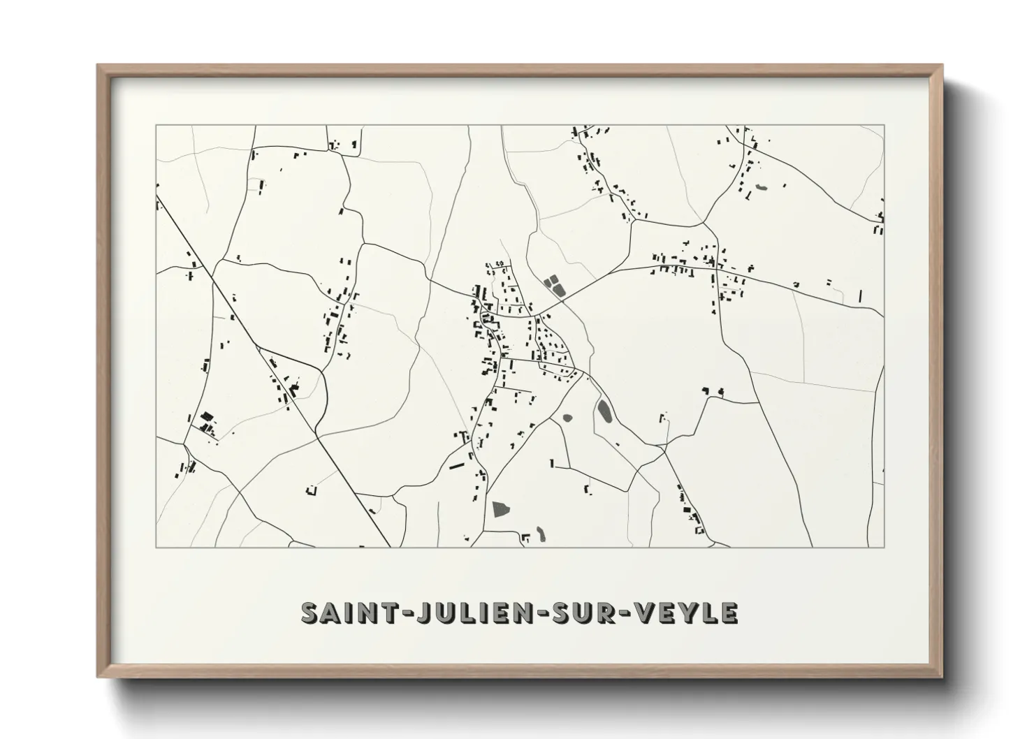 Une affiche de carte sur Saint-Julien-sur-Veyle