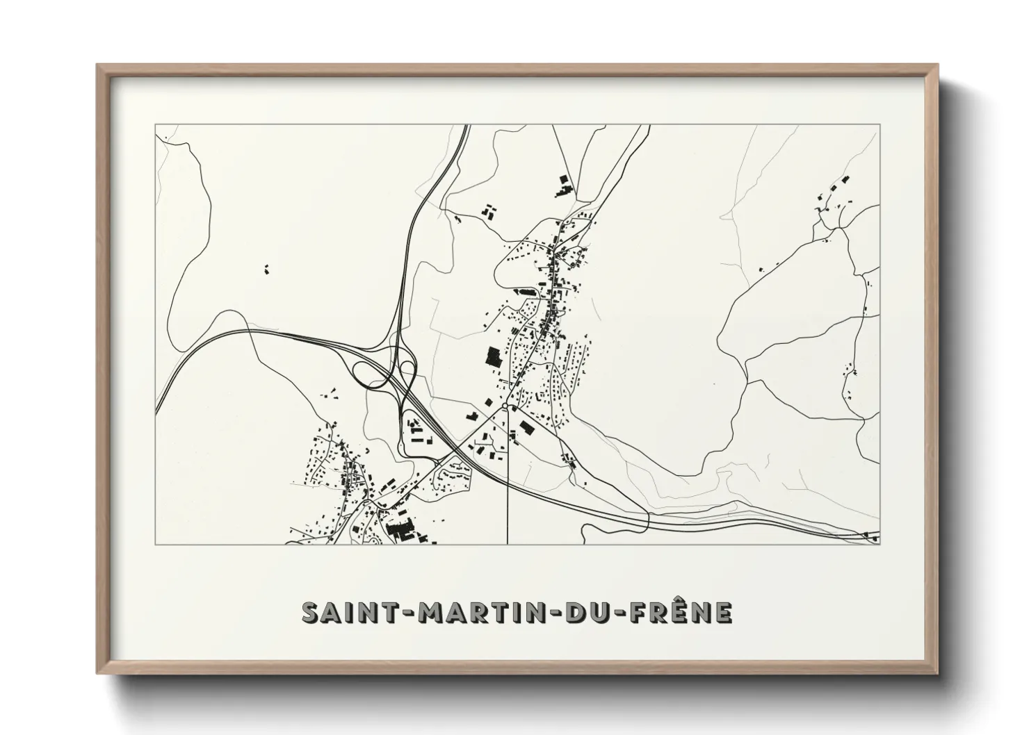 Une affiche de carte sur Saint-Martin-du-Frêne