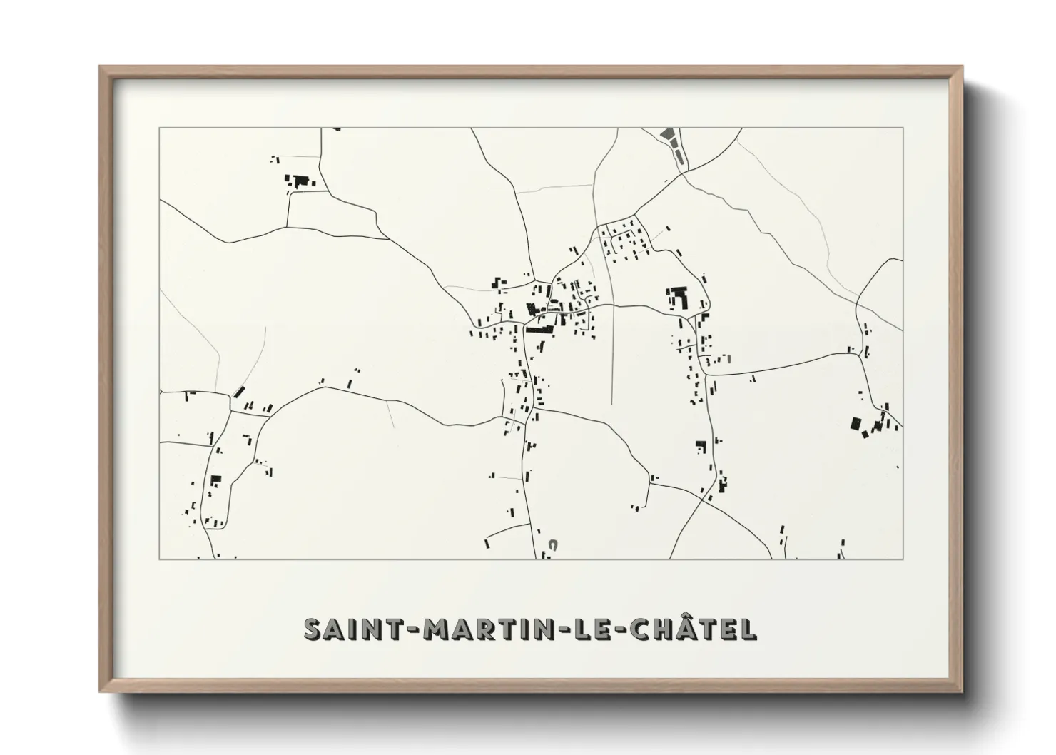 Une affiche de carte sur Saint-Martin-le-Châtel