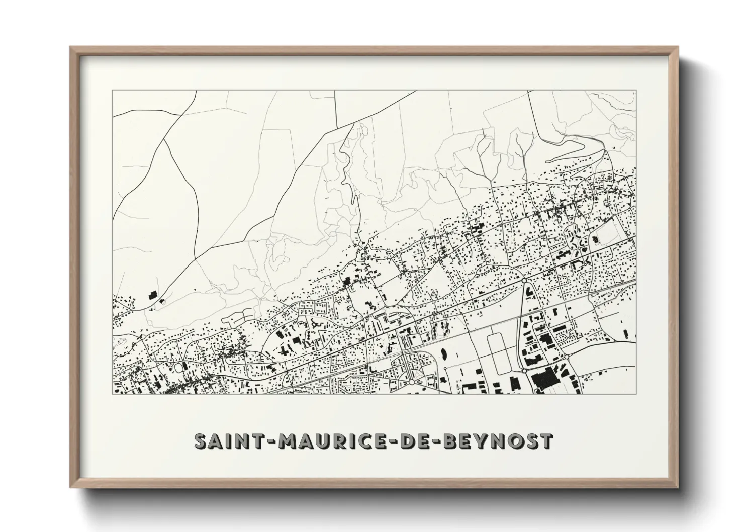 Une affiche de carte sur Saint-Maurice-de-Beynost
