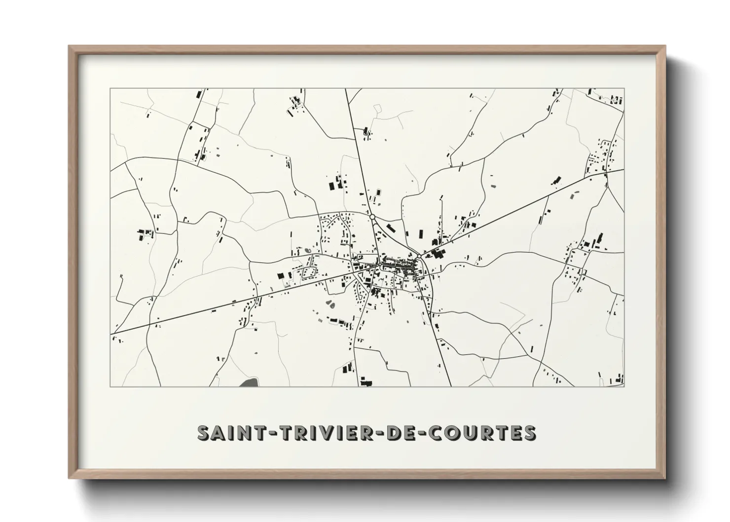 Une affiche de carte sur Saint-Trivier-de-Courtes