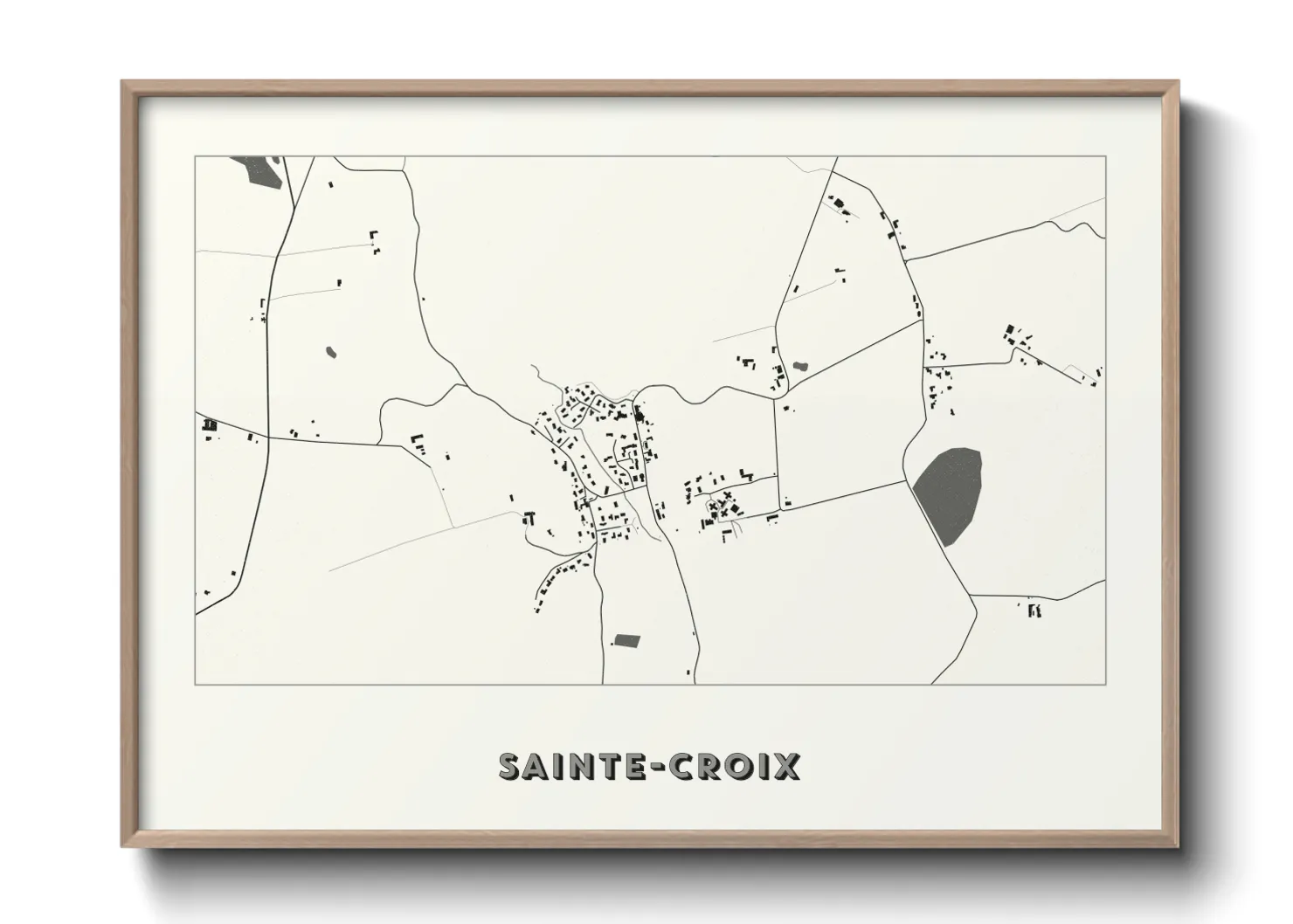 Une affiche de carte sur Sainte-Croix