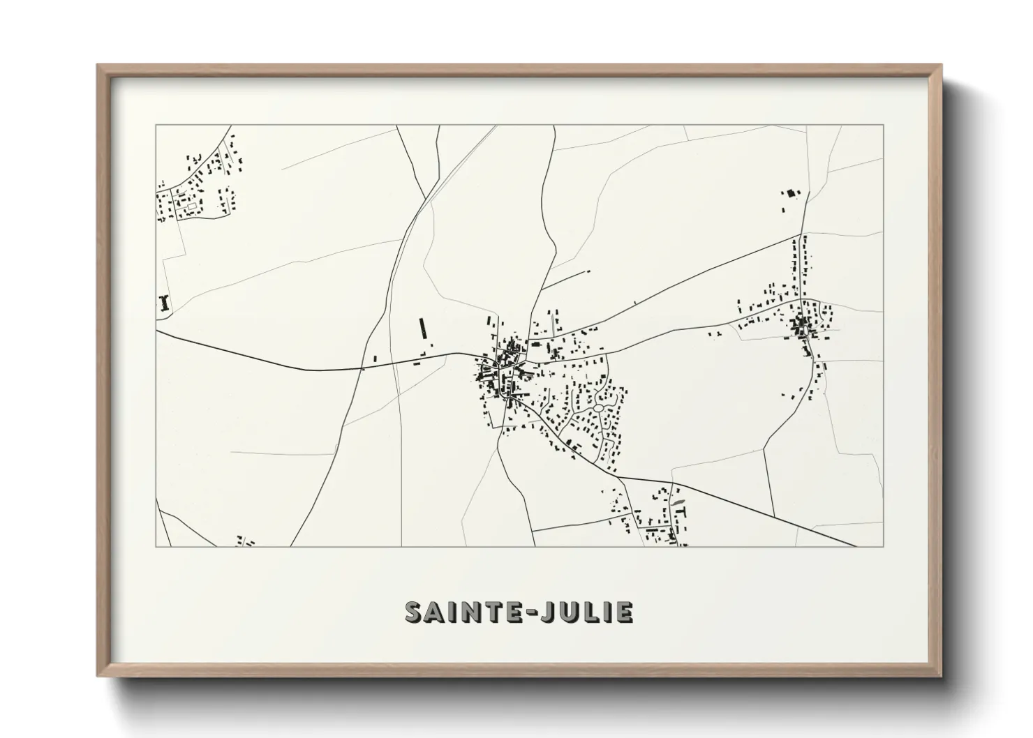 Une affiche de carte sur Sainte-Julie