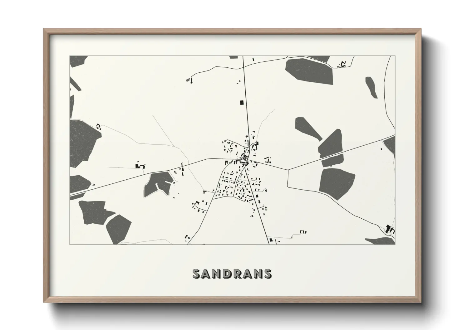 Une affiche de carte sur Sandrans