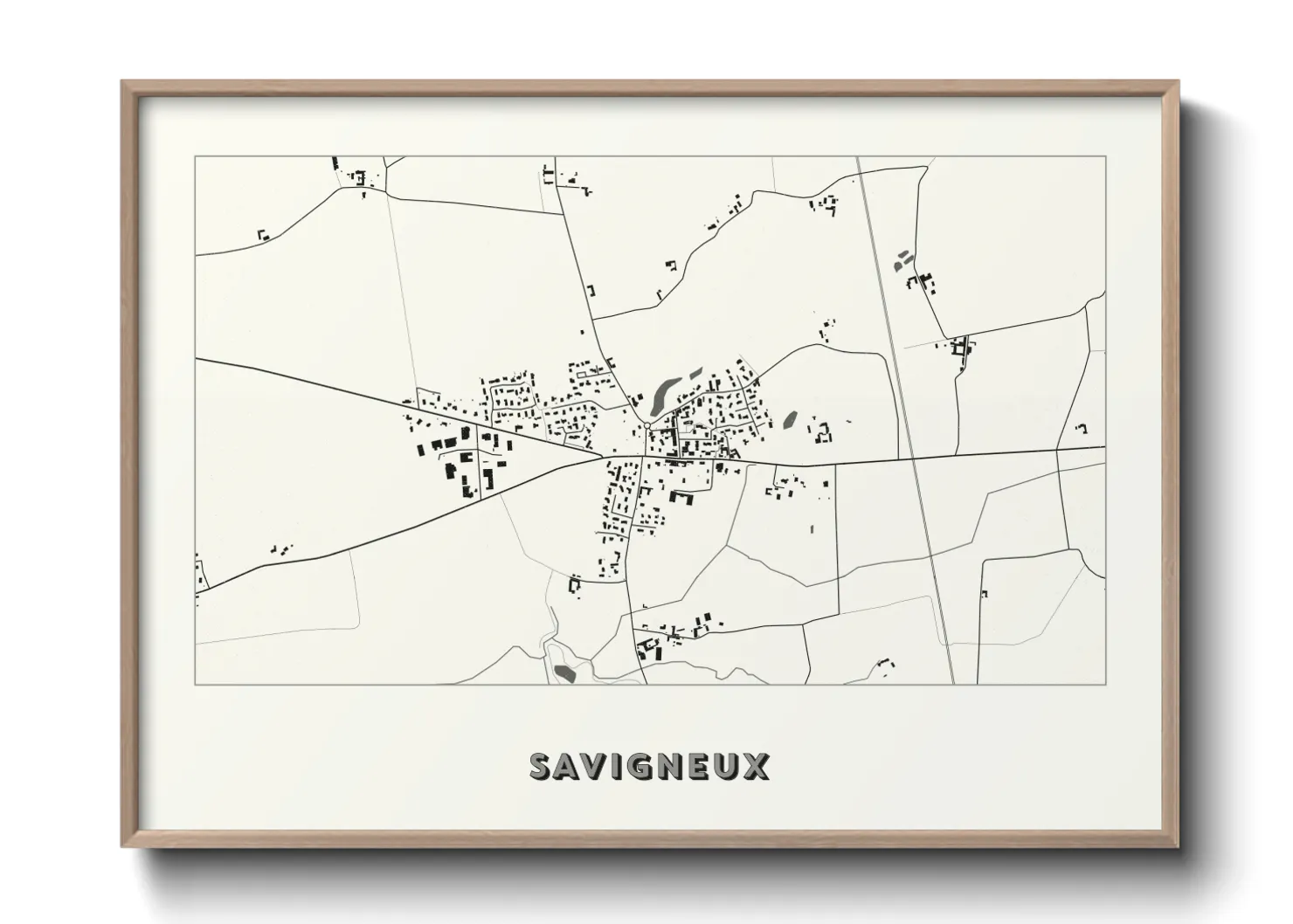 Une affiche de carte sur Savigneux