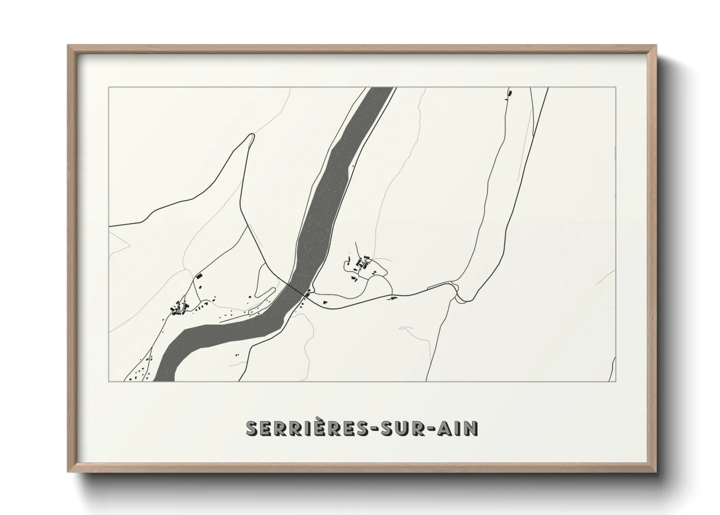 Une affiche de carte sur Serrières-sur-Ain