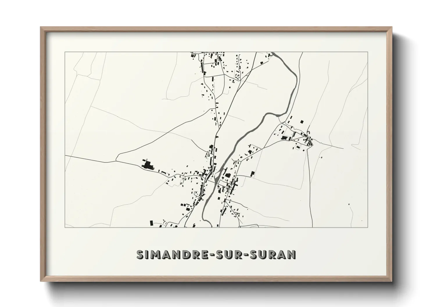 Une affiche de carte sur Simandre-sur-Suran
