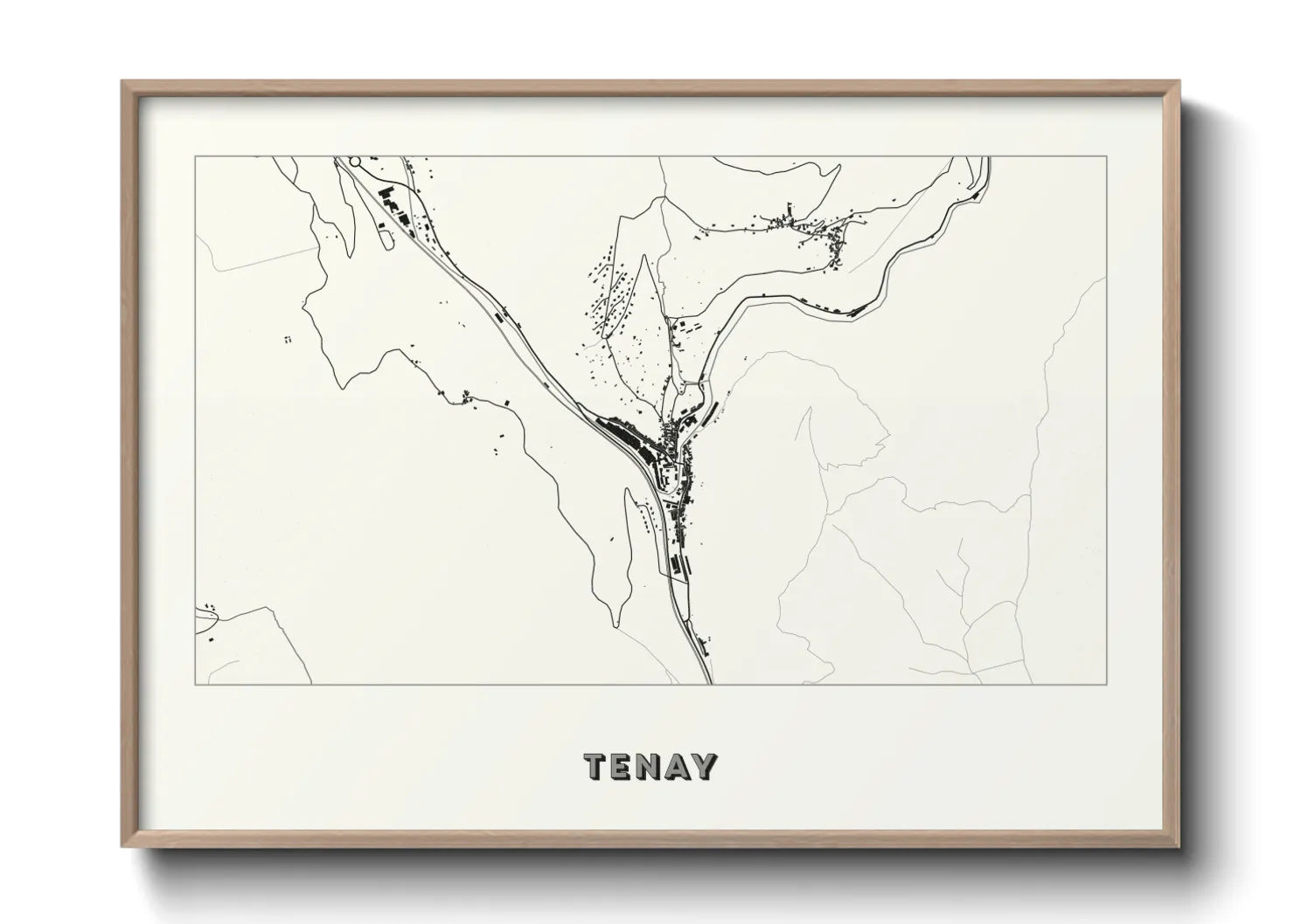 Une affiche de carte sur Tenay