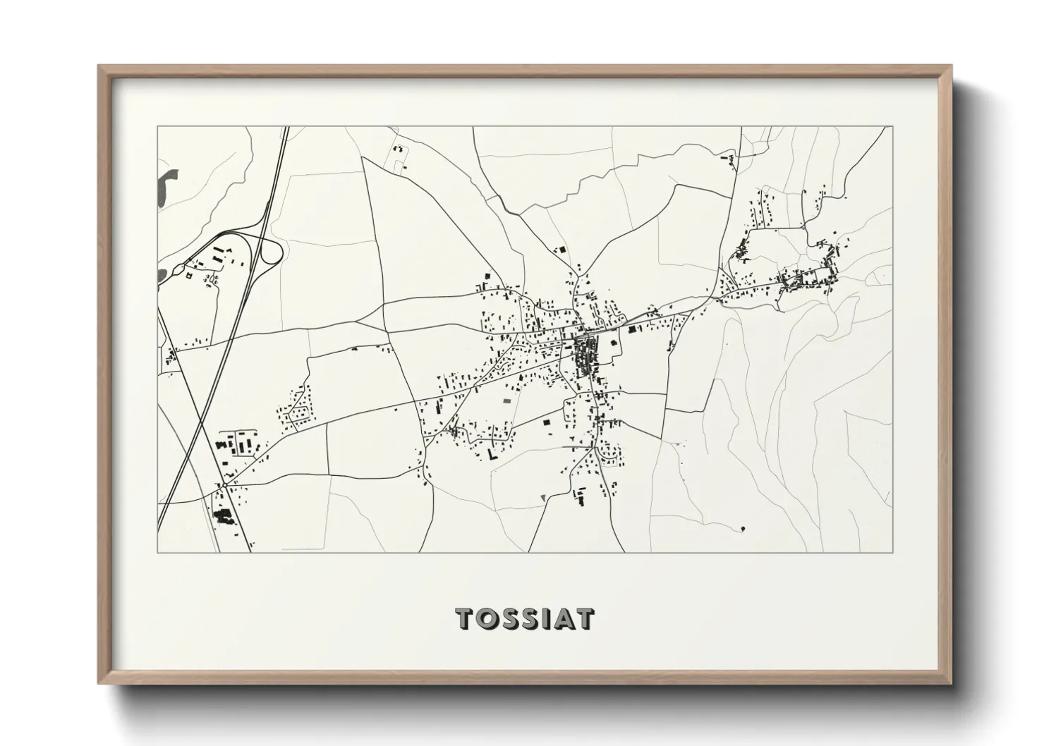 Une affiche de carte sur Tossiat