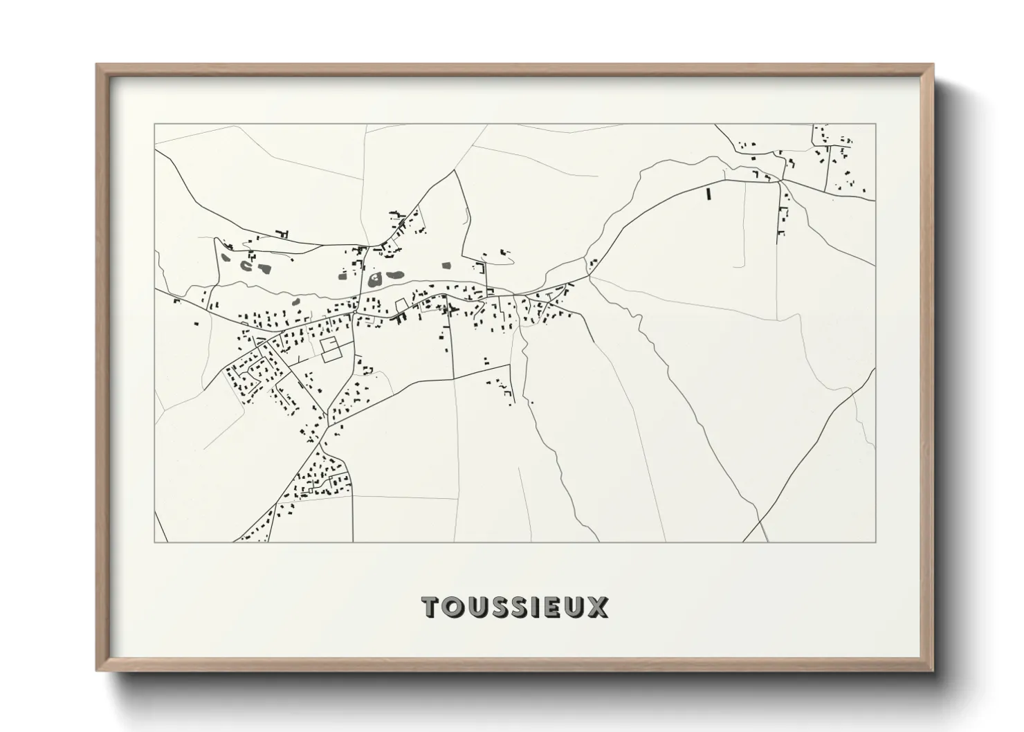 Une affiche de carte sur Toussieux