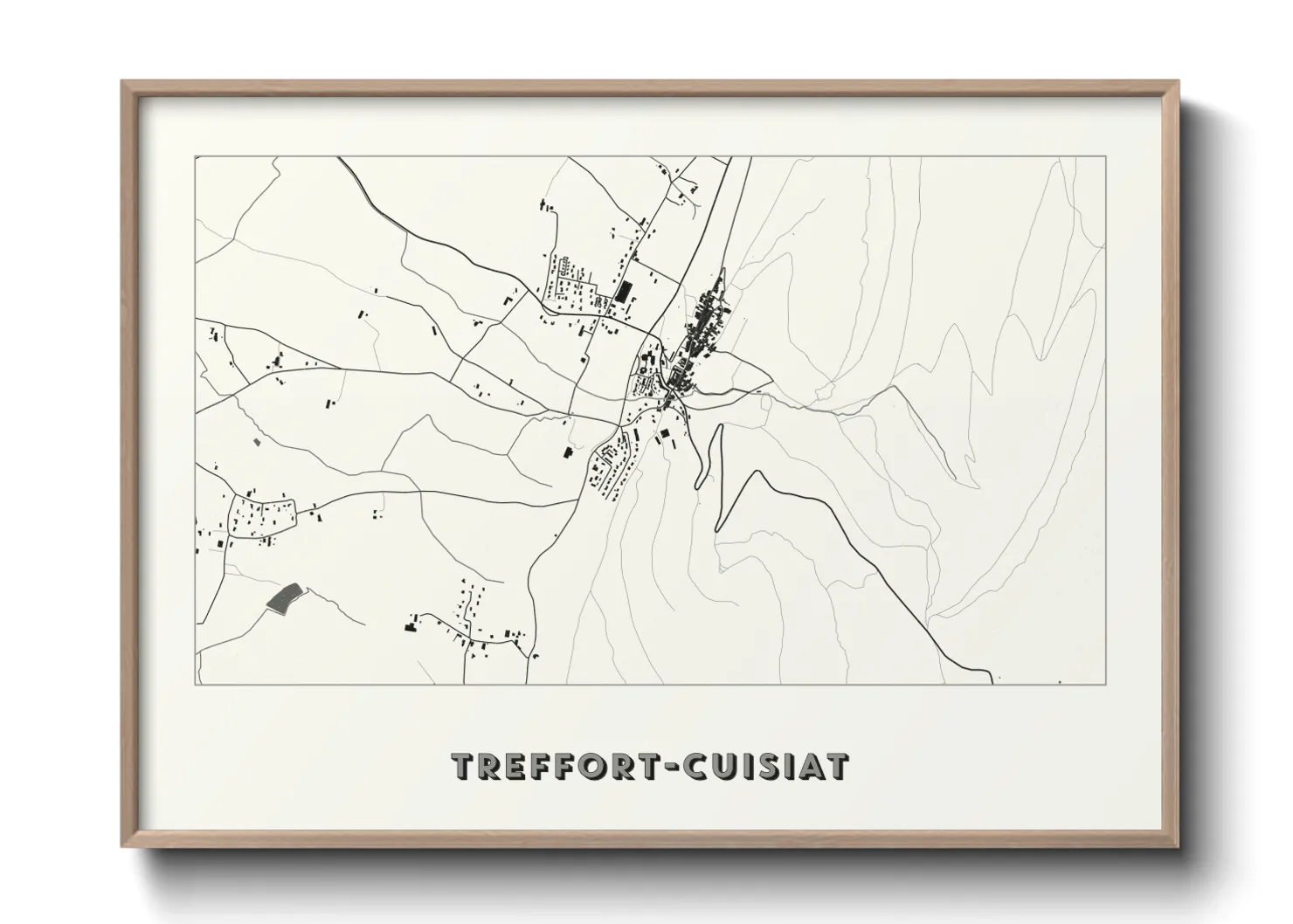 Une affiche de carte sur Treffort-Cuisiat