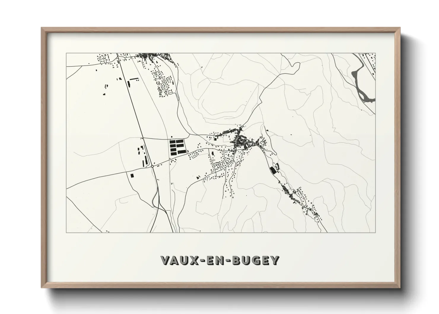 Une affiche de carte sur Vaux-en-Bugey