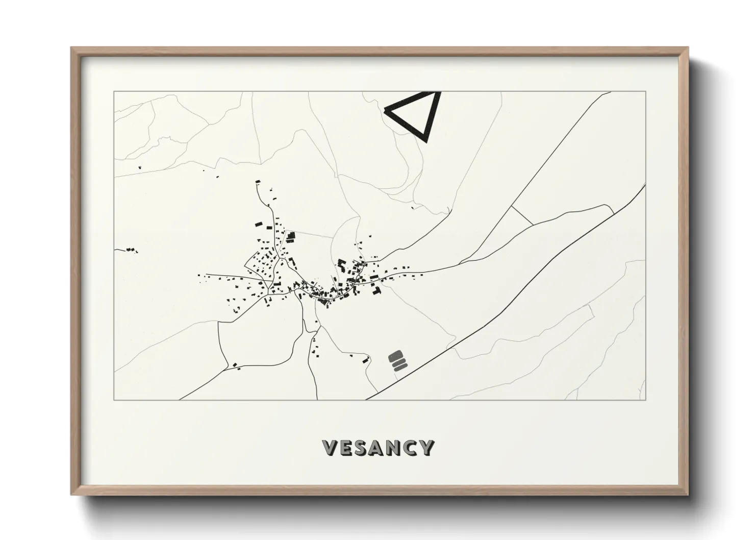 Une affiche de carte sur Vesancy