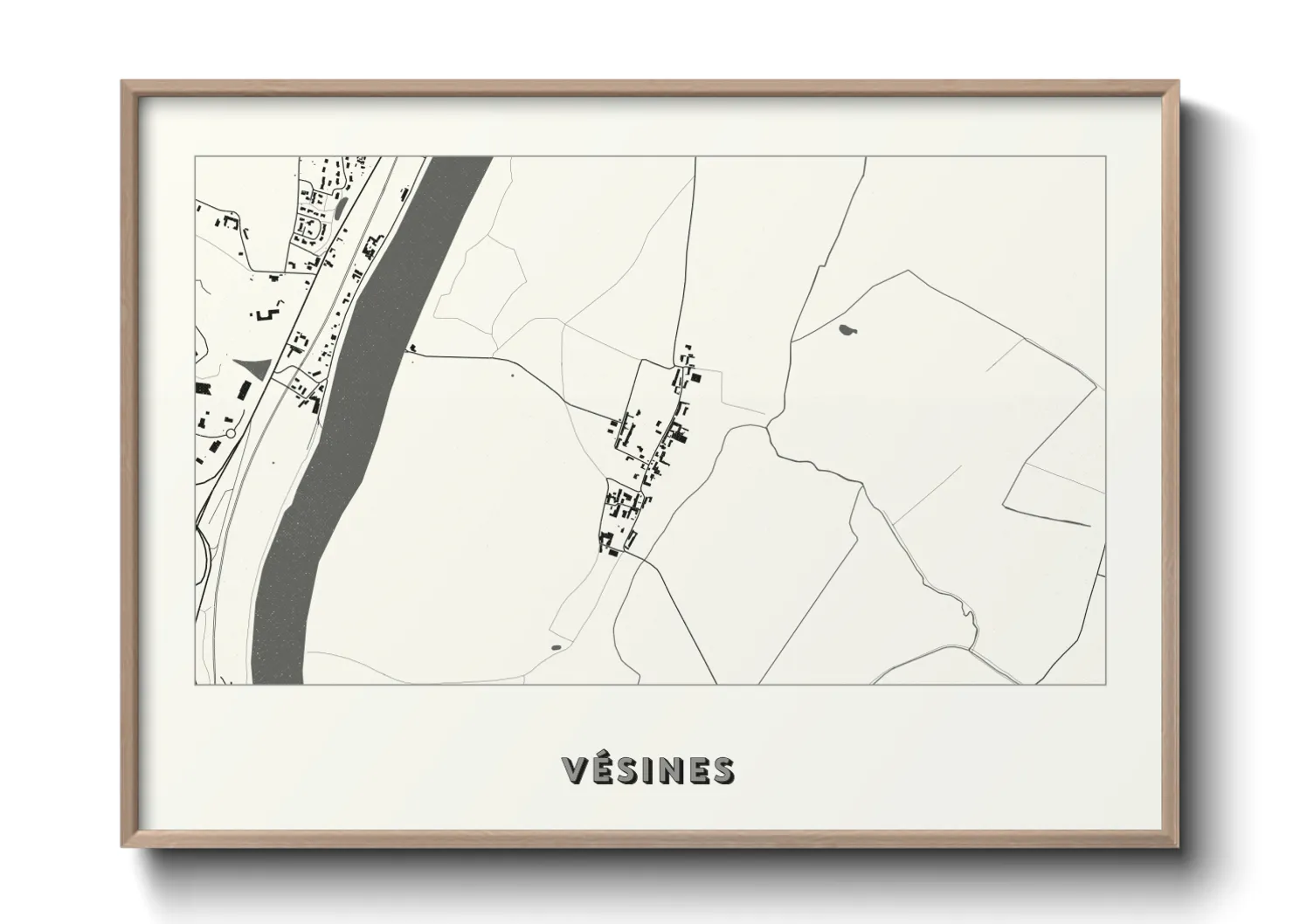 Une affiche de carte sur Vésines