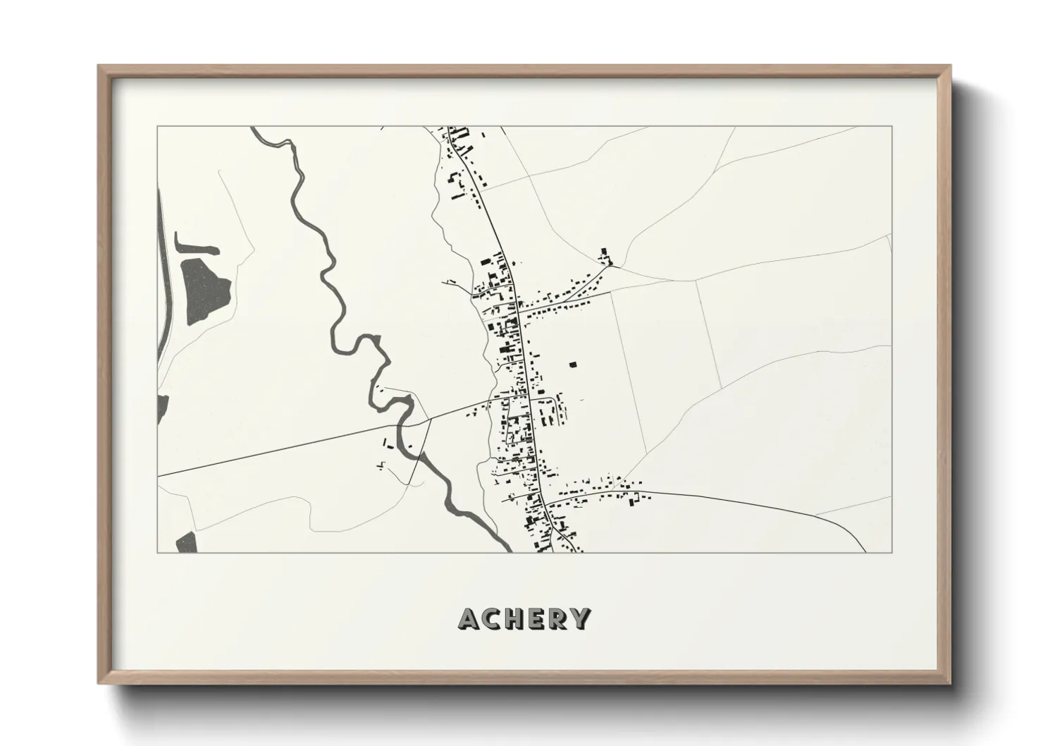Une affiche de carte sur Achery