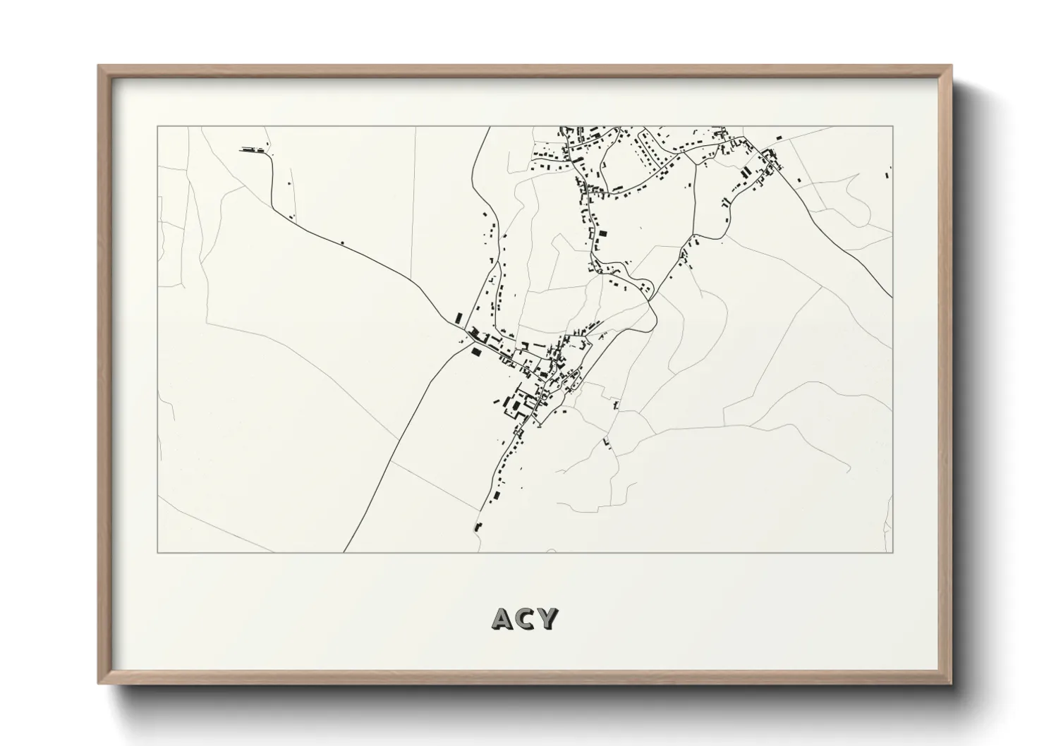 Une affiche de carte sur Acy