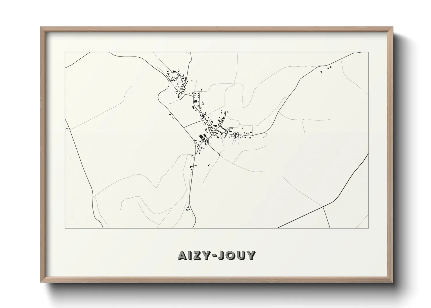 Une affiche de carte sur Aizy-Jouy
