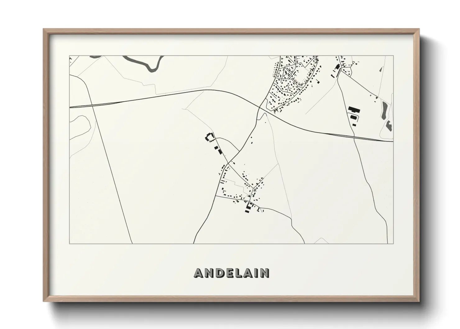 Une affiche de carte sur Andelain